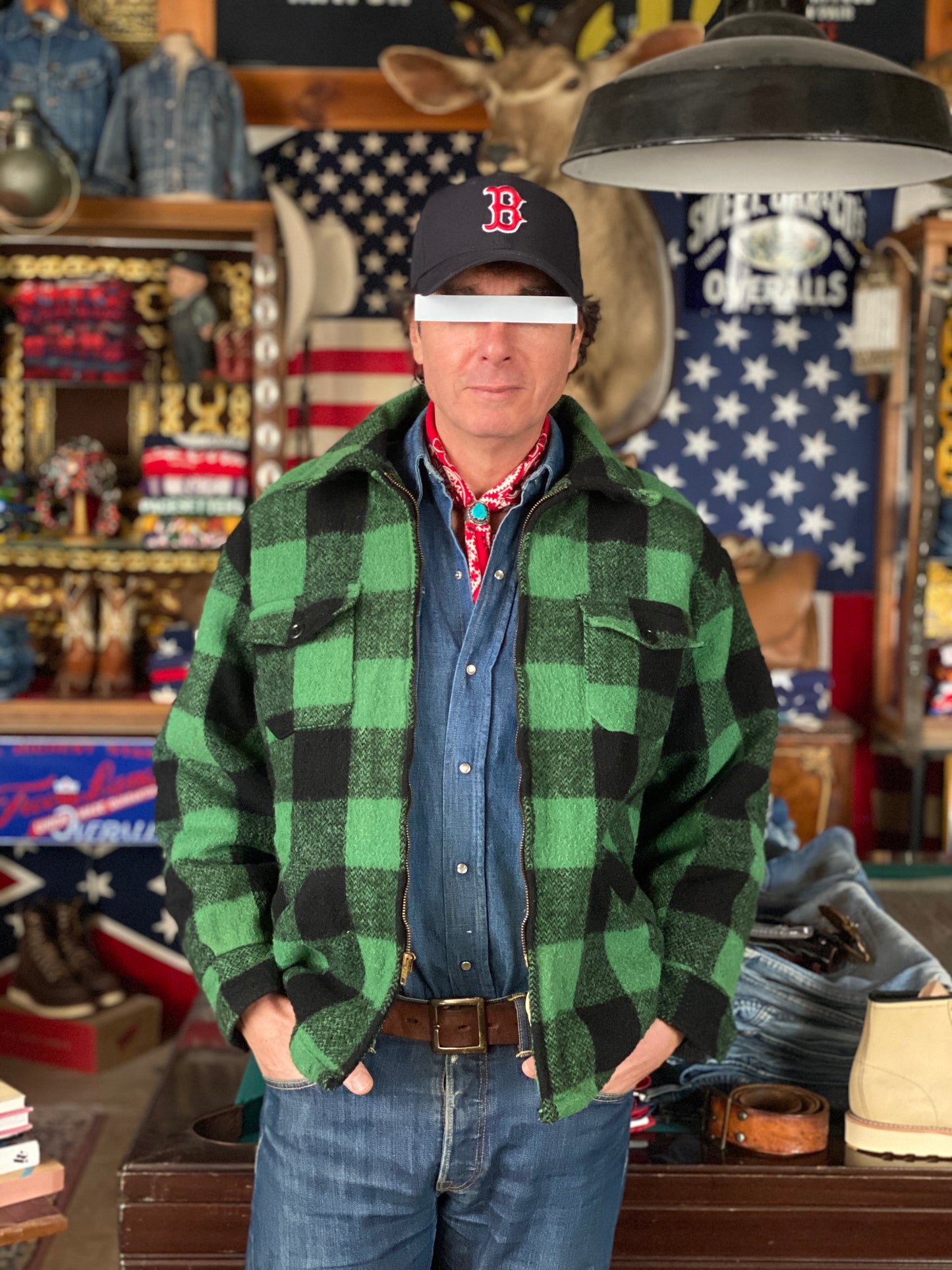 Size Large Vintage buffalo plaid wool jacket Made in USA