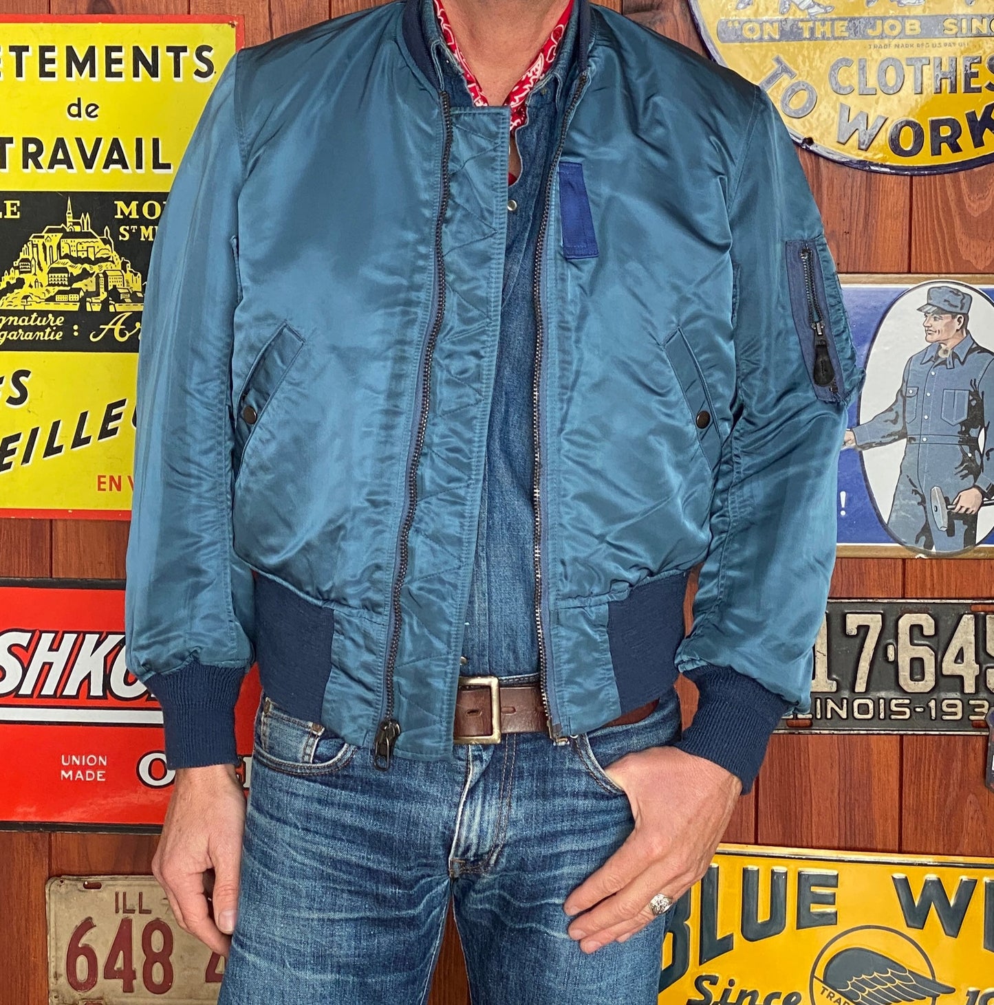 Small . MA1 jacket, flying intermediate type MA-1 by Weintraub Brother