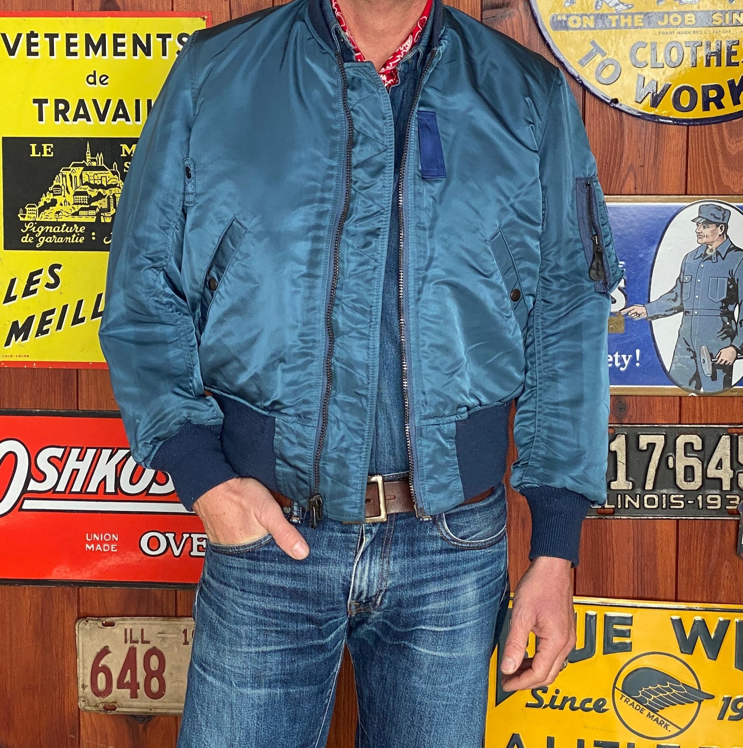 Small . MA1 jacket, flying intermediate type MA-1 by Weintraub Brother