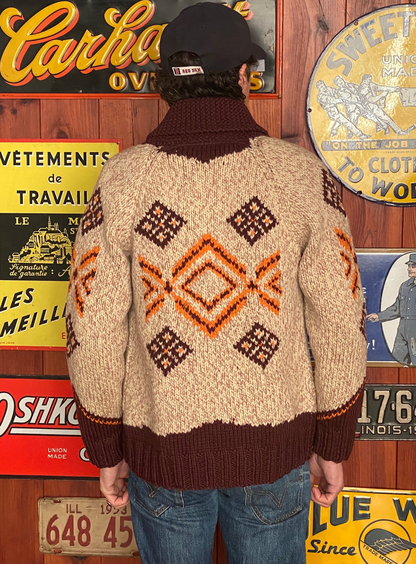 Vintage Hand Knit 100% Wool Cowichan hand made in Canada