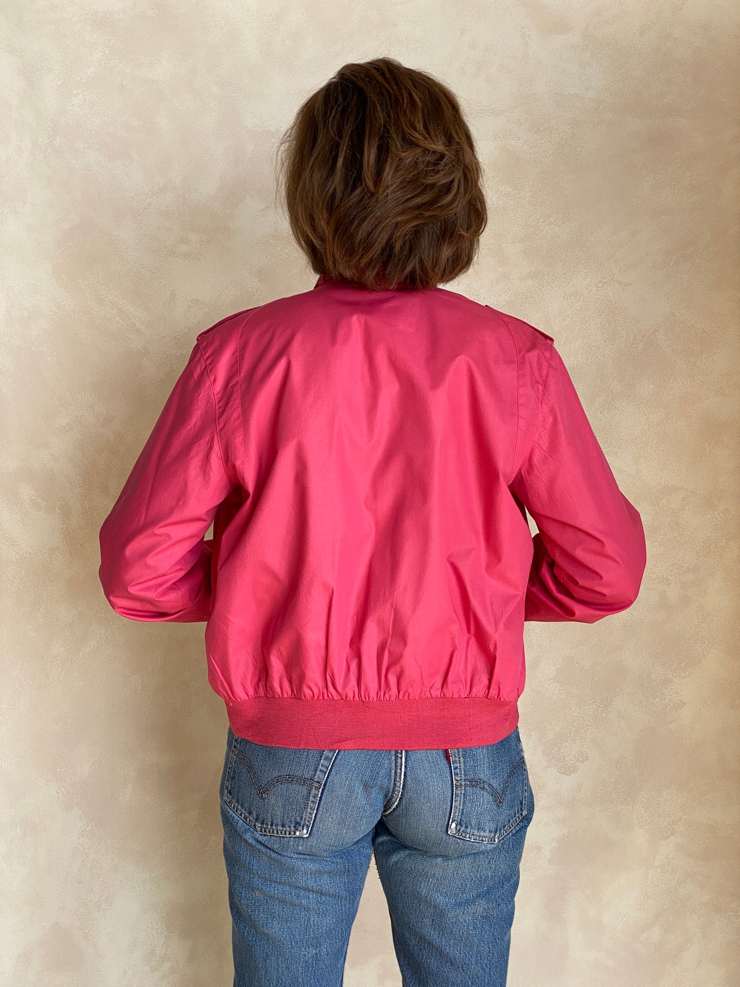 Vintage 80s Members Only Style Cotton Jacket by Peter England | Size Medium