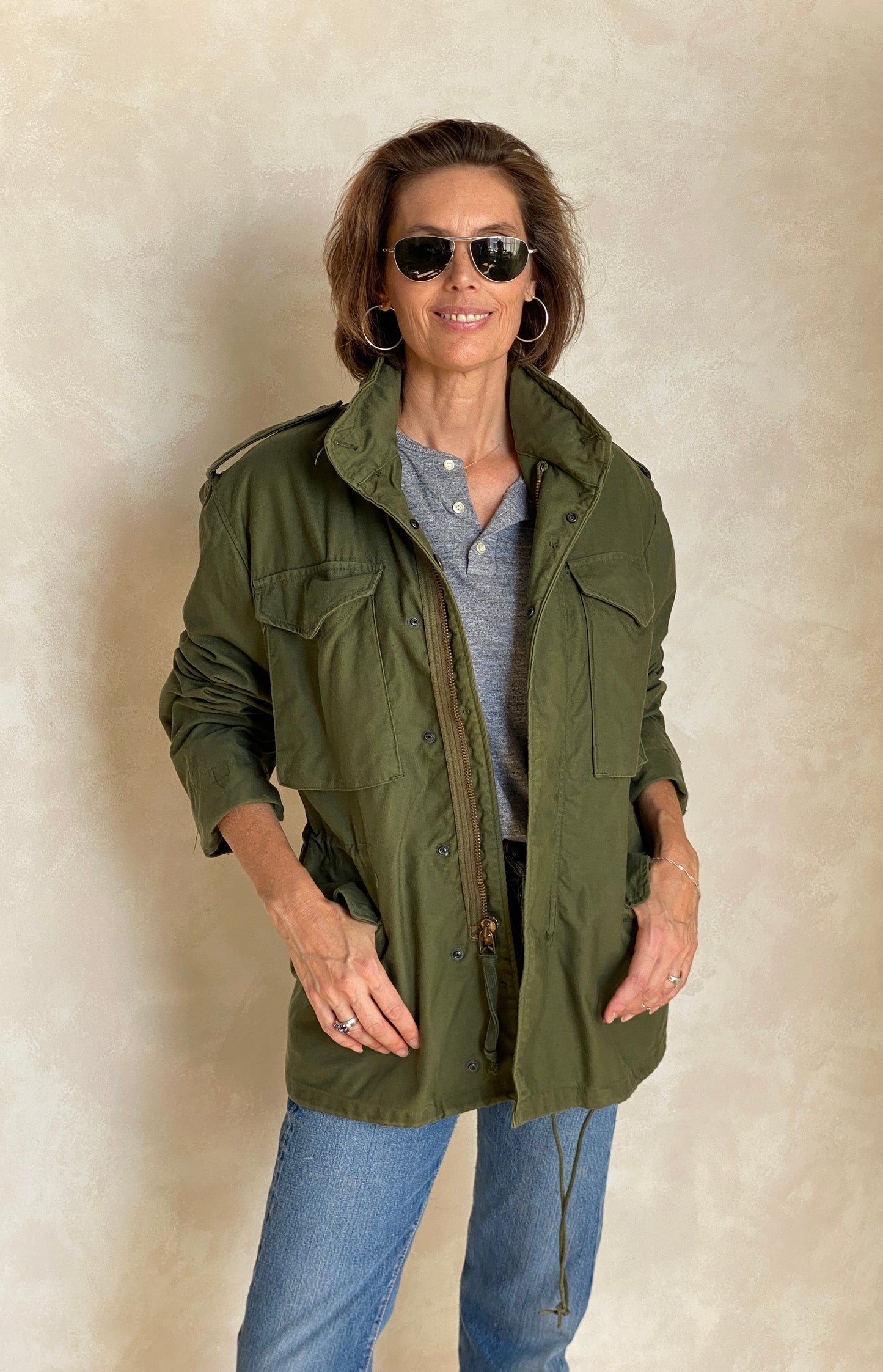 Small Short 1975 vintage US military M-65 field jacket