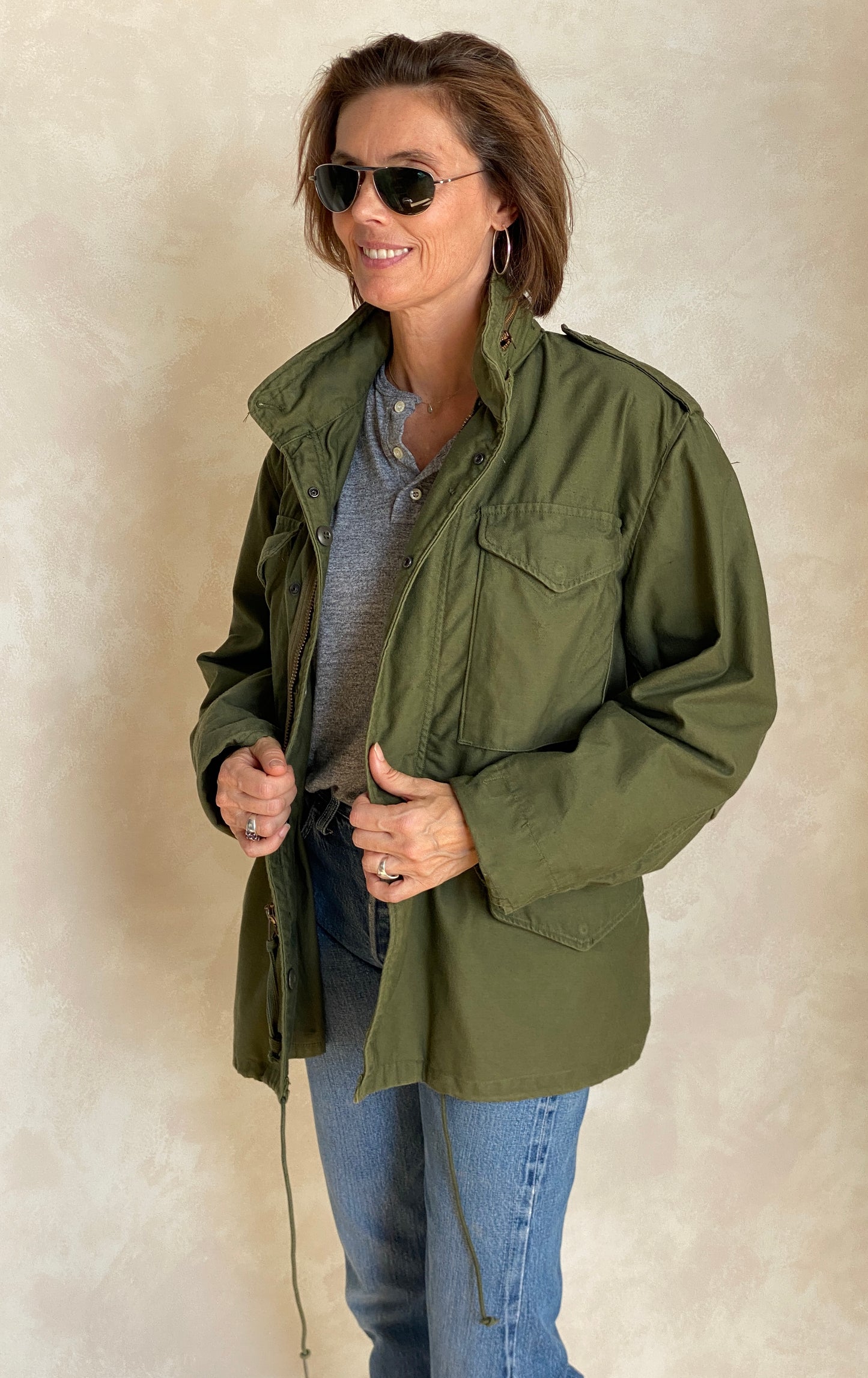 Small Short 1975 vintage US military M-65 field jacket
