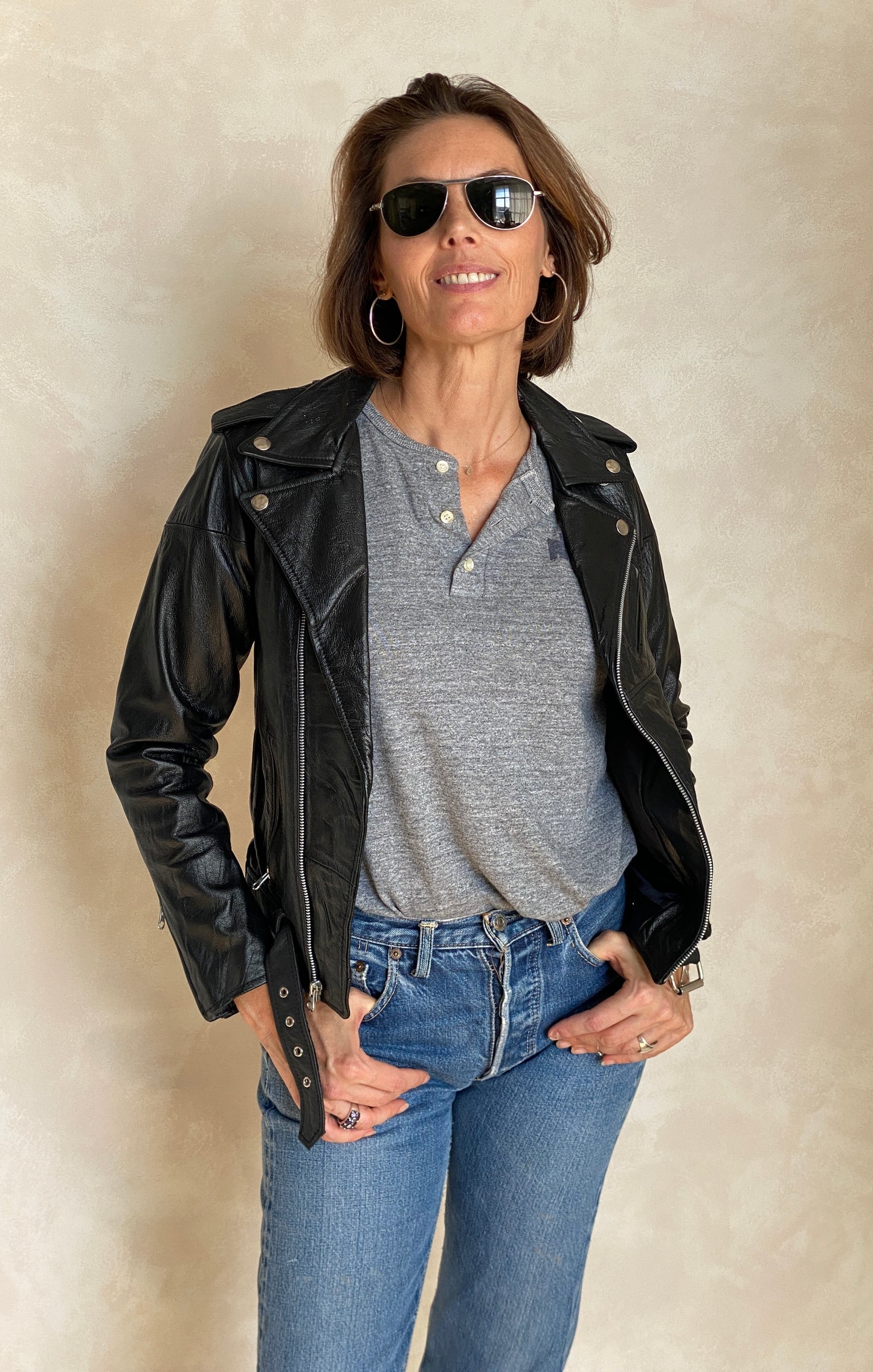 Size XS. women motorcycle jacket / soft leather