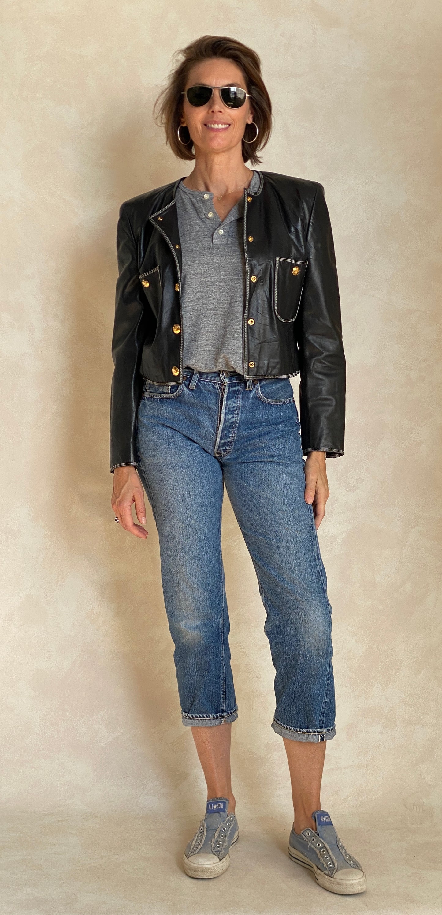 Size 38US vintage Escada Leather jacket