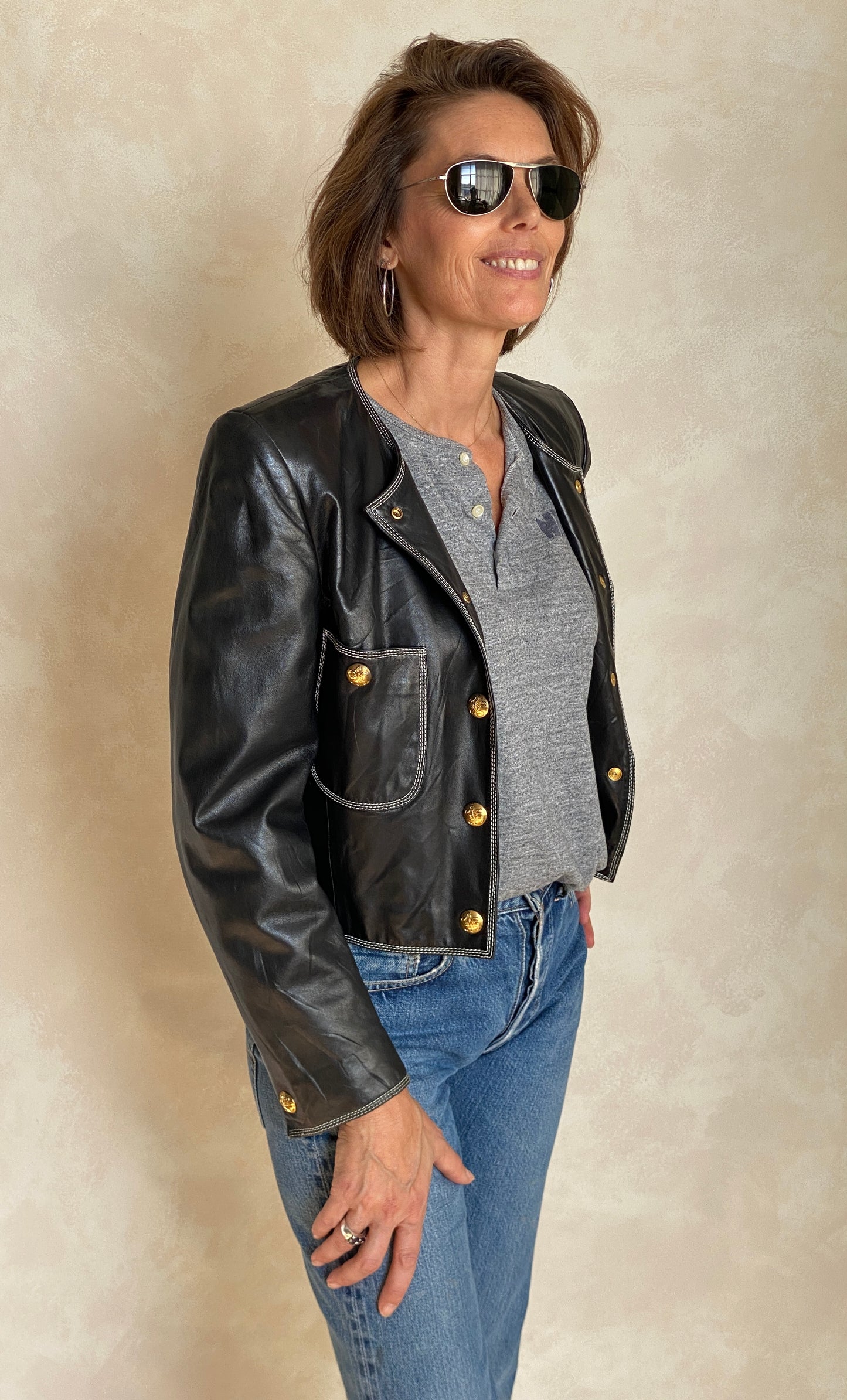 Size 38US vintage Escada Leather jacket