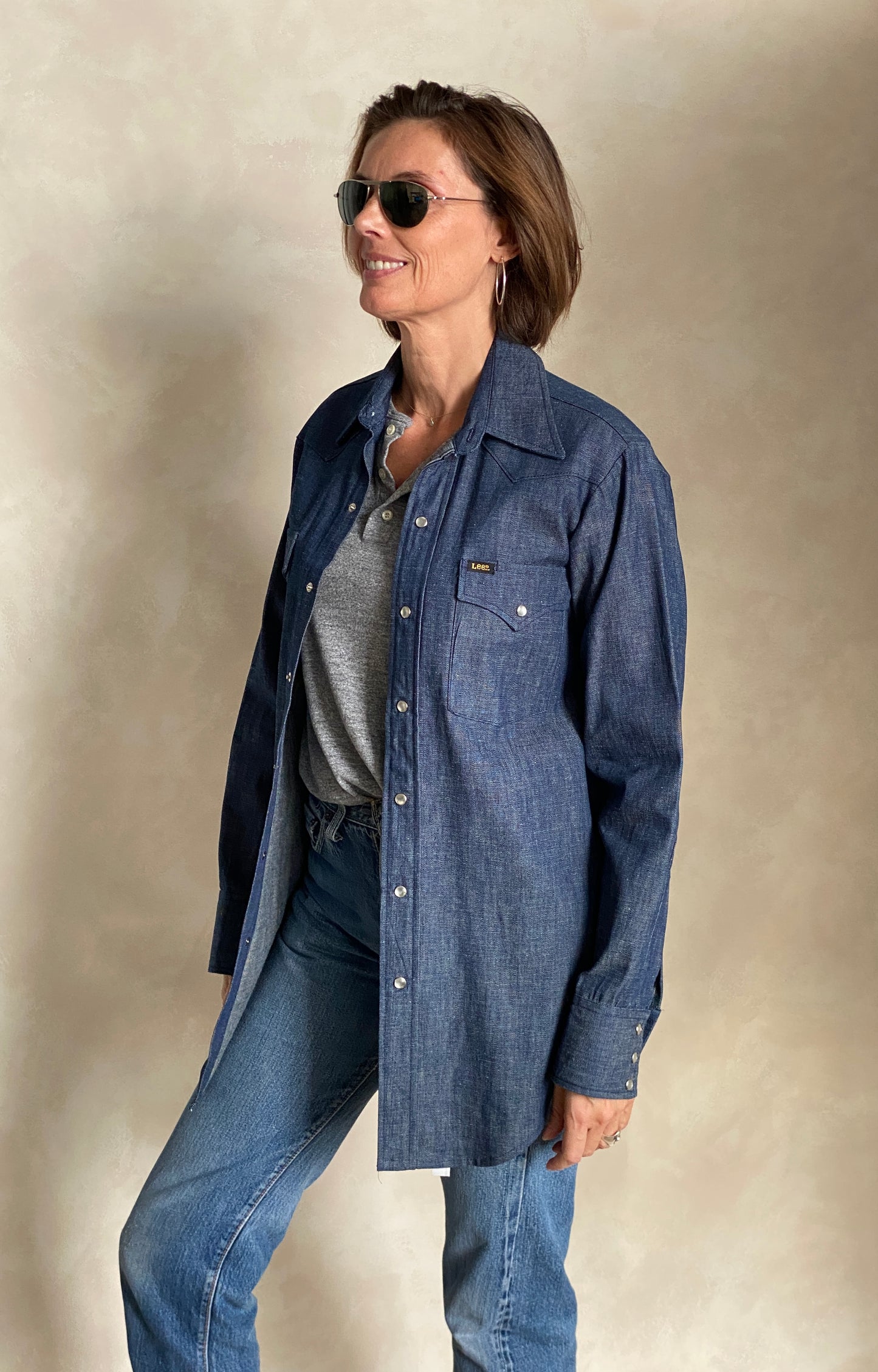 Size Small . NOS Vintage Lee denim shirt Made in USA