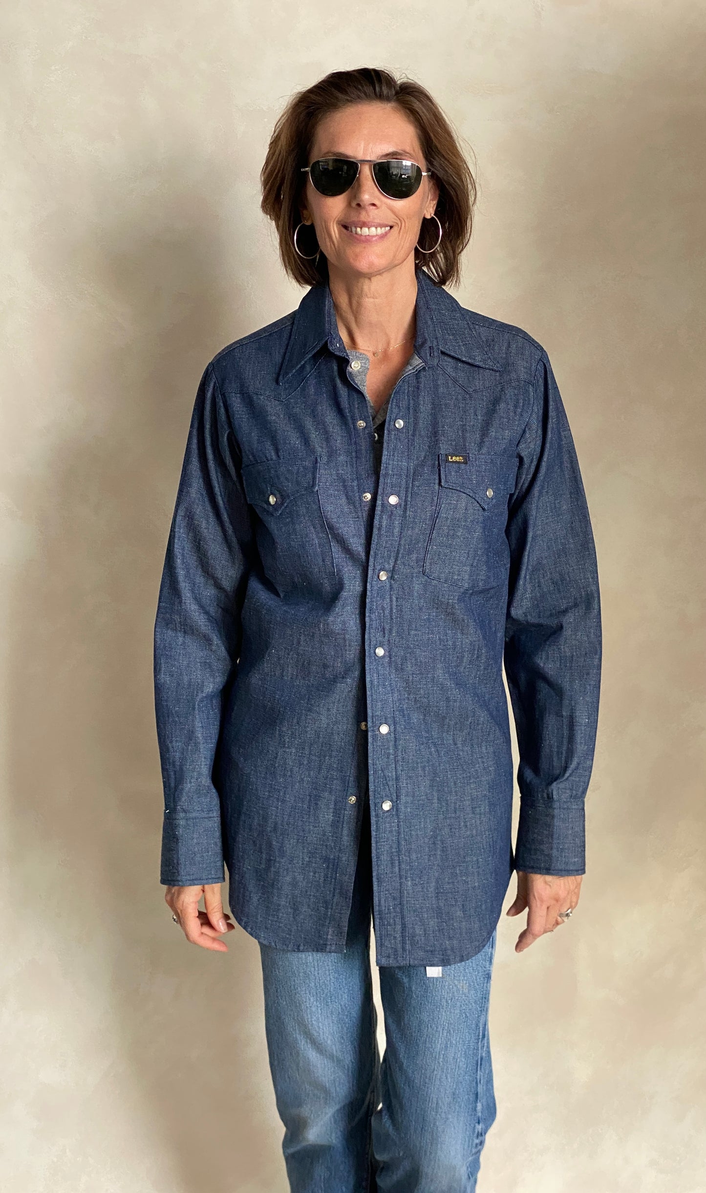 Size Small . NOS Vintage Lee denim shirt Made in USA