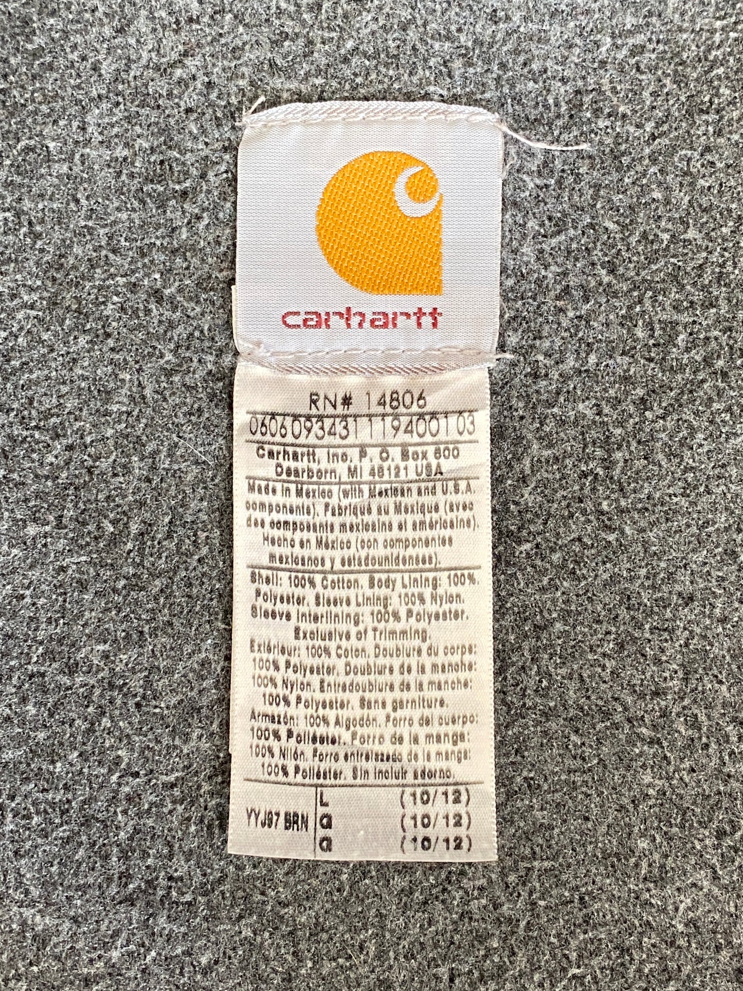 Youth Large. Carhartt Blanket lined jacket Made in Mexico