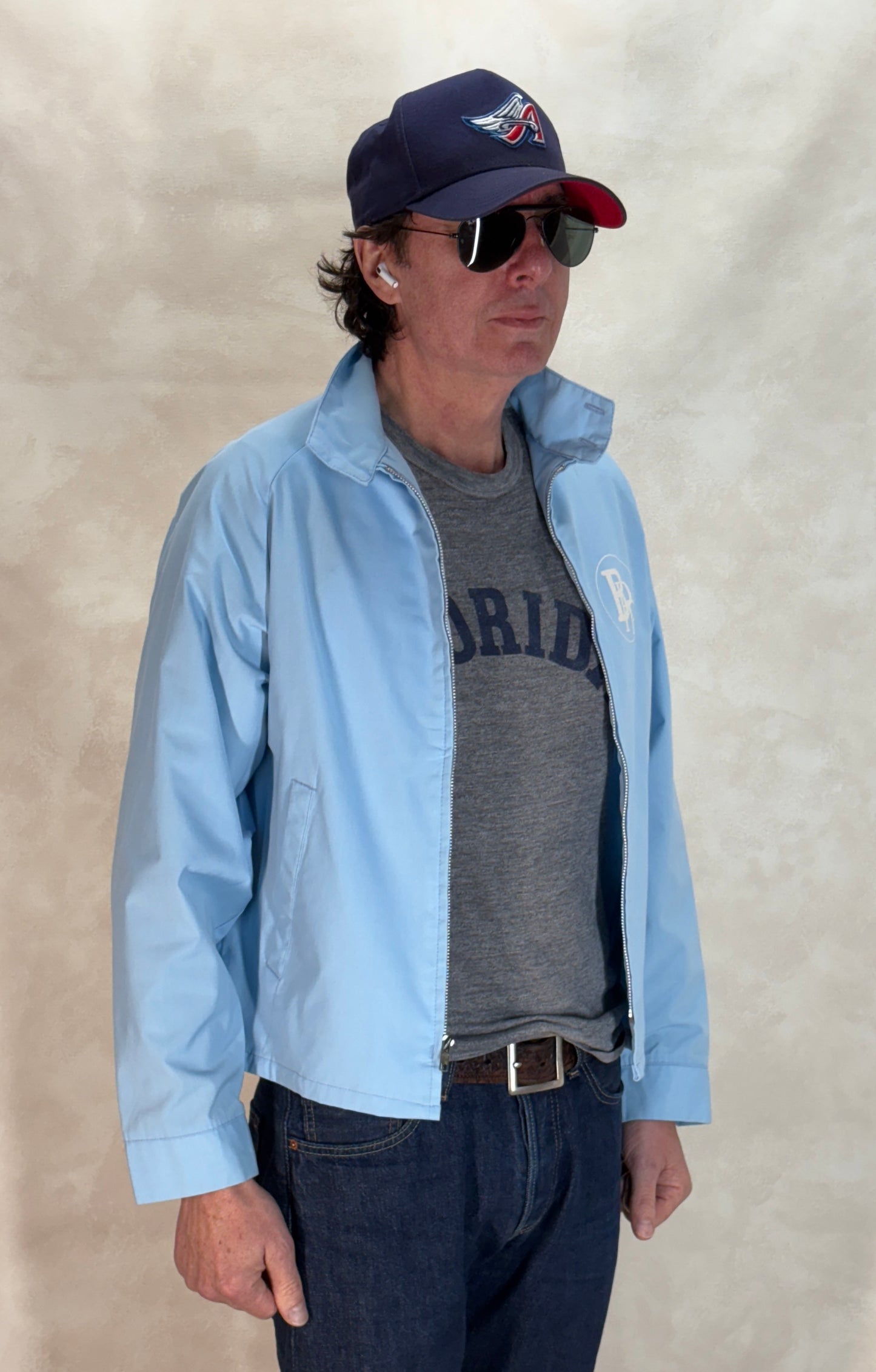 Size Med . 70s King Louie cotton zipper jacket Made in USA