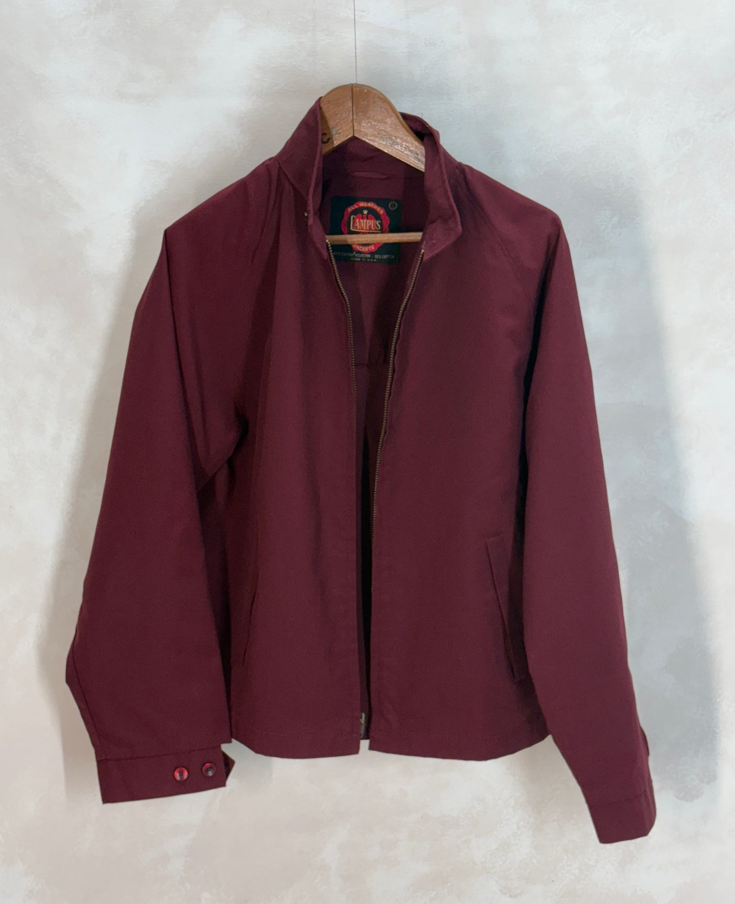 Size Large . 60s cotton zipper jacket Made in USA