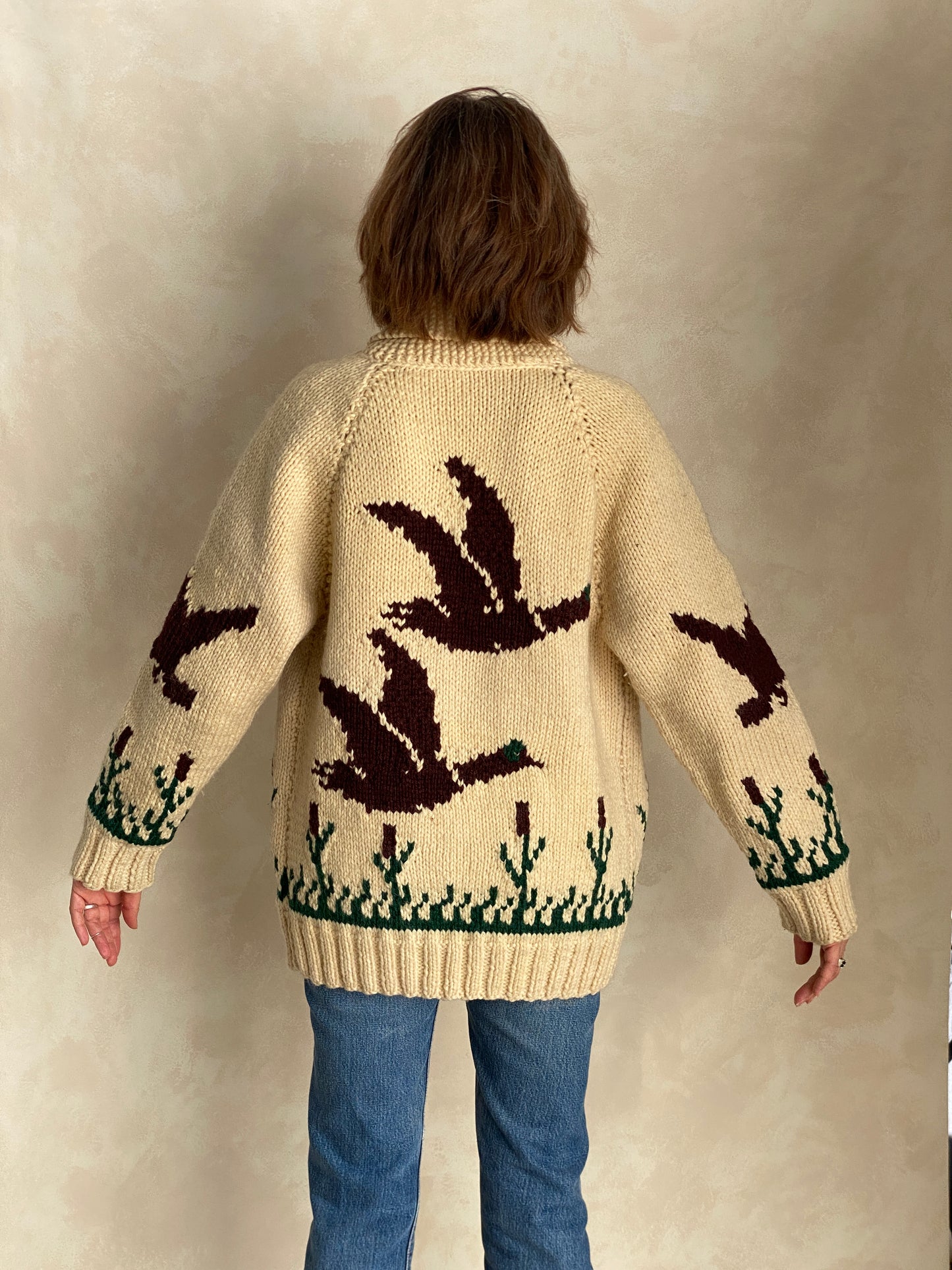 Vintage Hand Knit 100% Wool Cowichan hand made in Canada