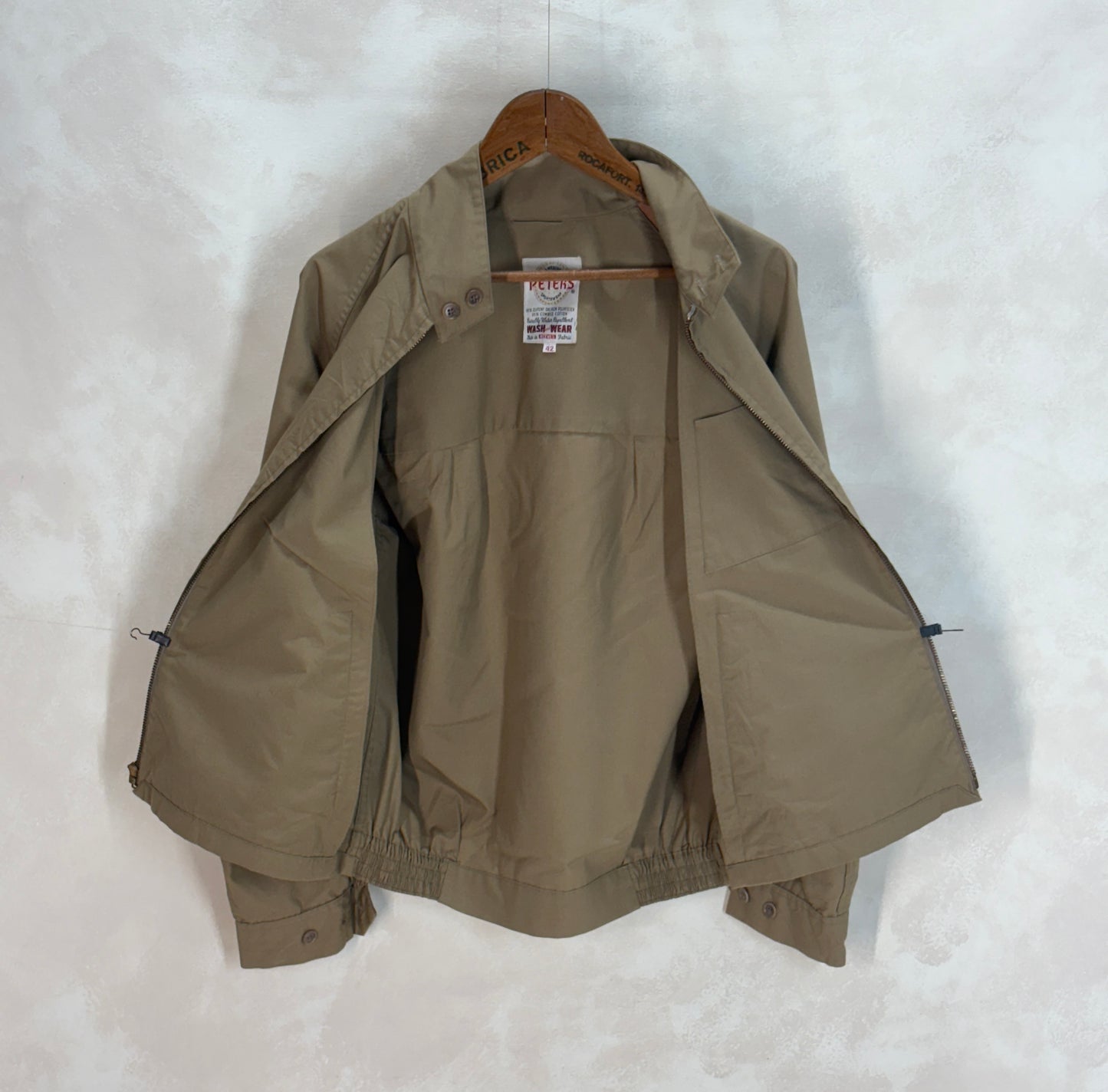Size 42US / 52EU , Peters 60s light jacket. Talon zipper