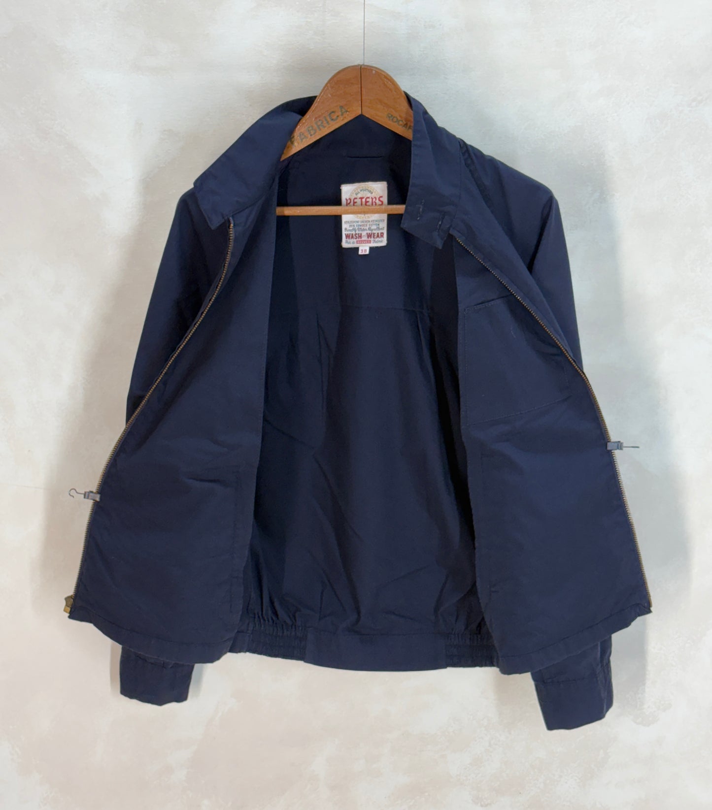 Size 38US / 48EU , Peters 70s light jacket . Talon zipper