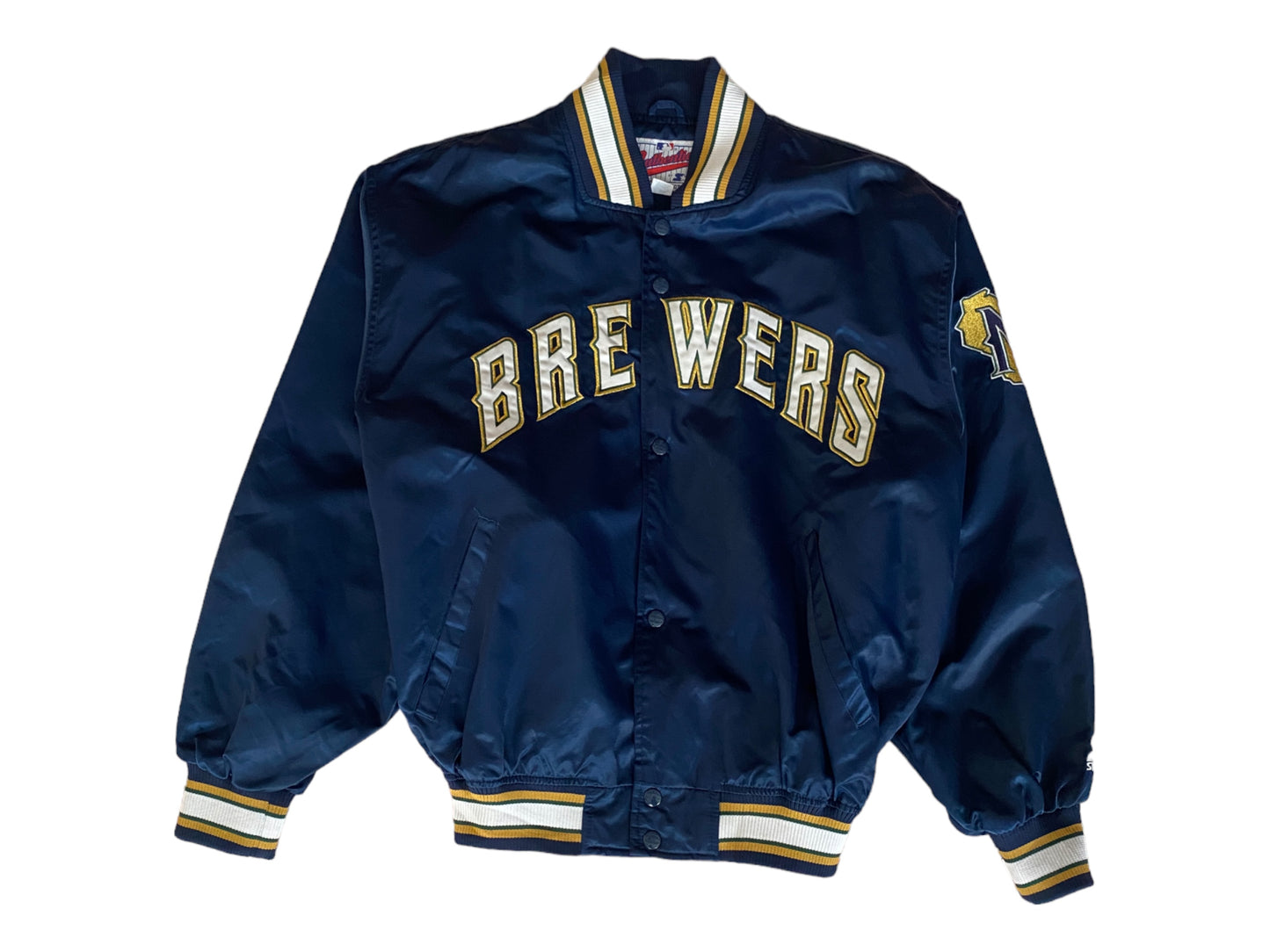 Size Large . 80s Vintage starter Brewers jacket