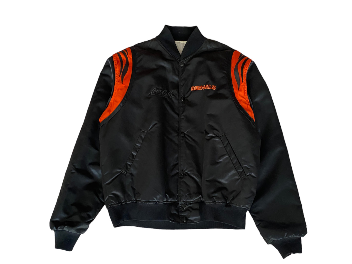 Large Size Vintage 80s Bengals Jacket, Made in USA - Sports Memorabilia