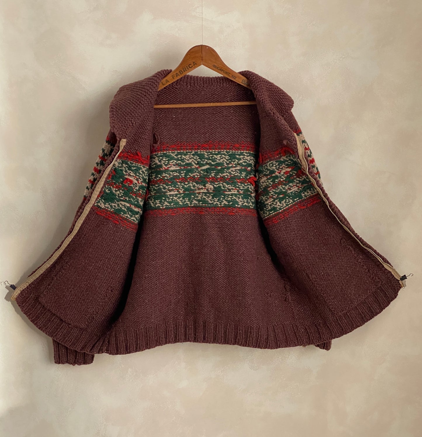 Vintage Hand Knit 100% Wool Cowichan hand made in Canada