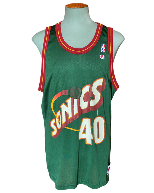 Size 48. VTG 90s NBA Champion Sonics Kemp # 40  Made In USA
