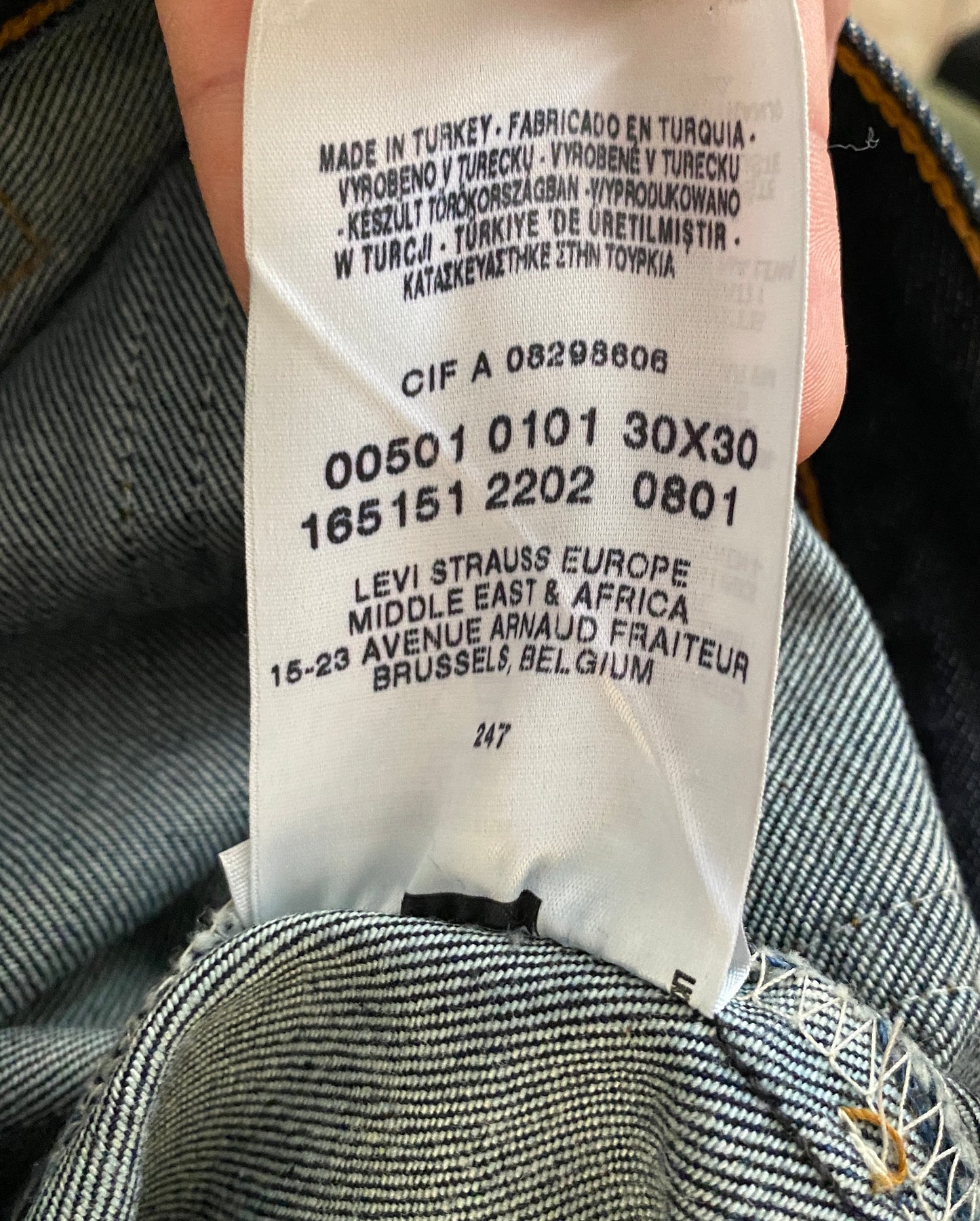 30X30 Vintage Denim Levi’s 501 vintage