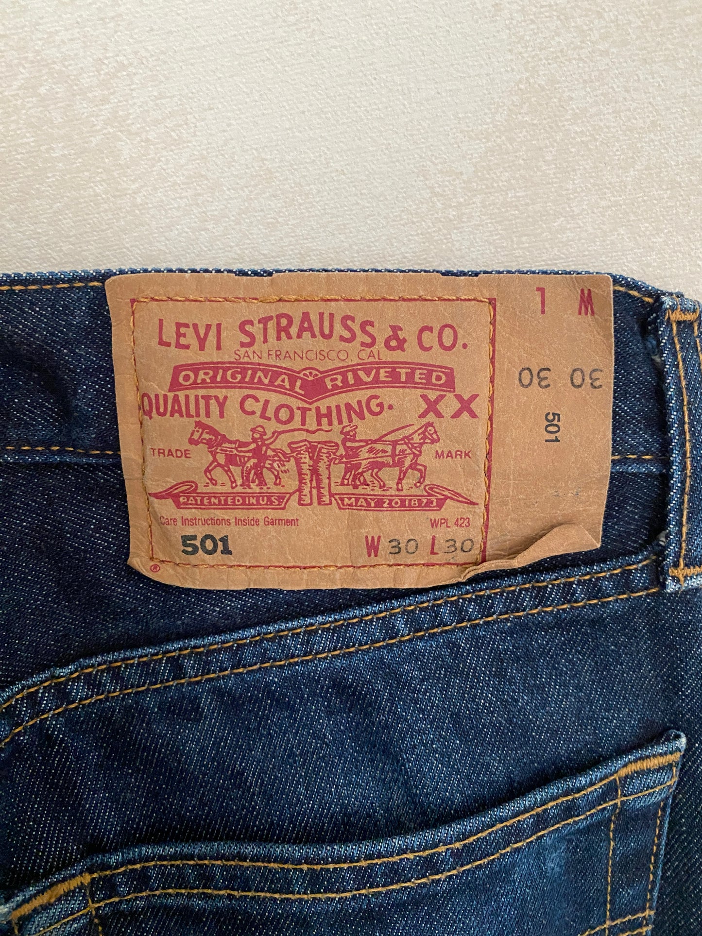 30X30 Vintage Denim Levi’s 501 vintage