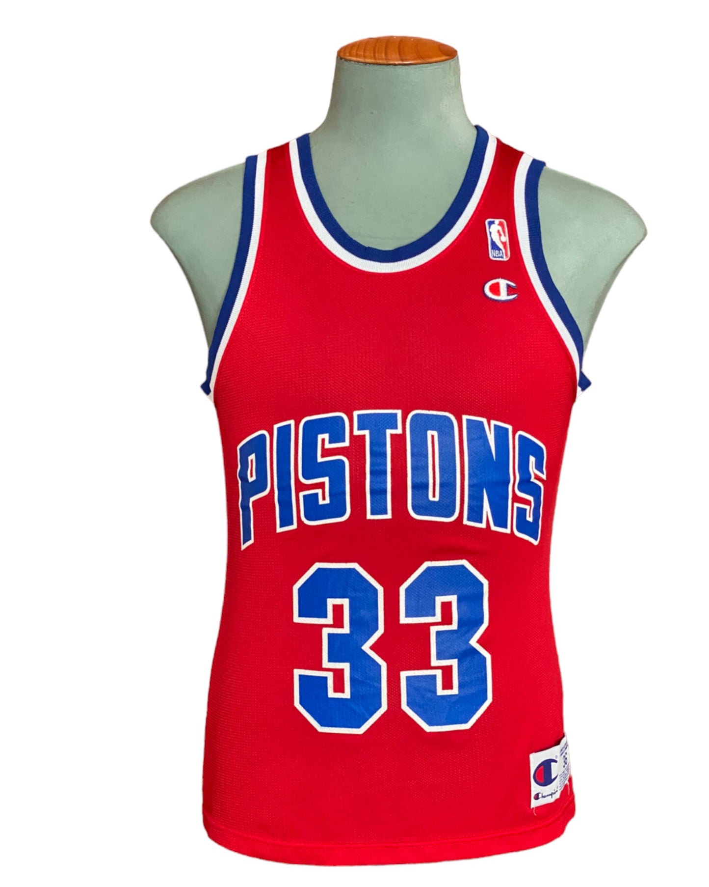 Piston 90s Vintage NBA Jersey #33 Hill - Size 36, Made in USA by Champion