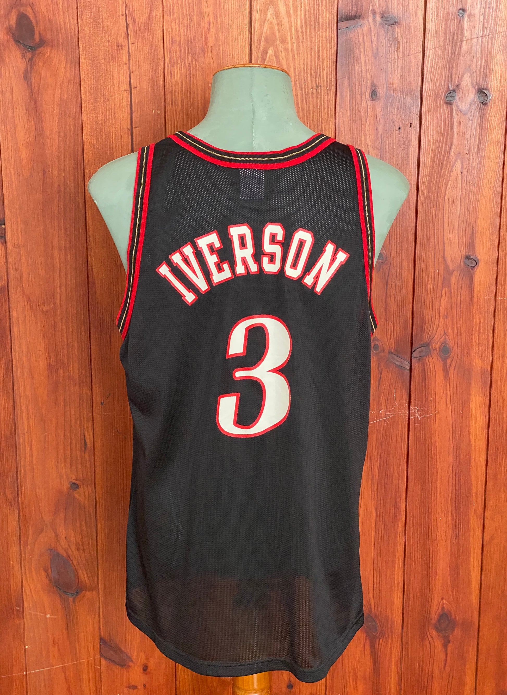 90s Vintage Sixters NBA Jersey - #3 Iverson - Made by Champion - Size 48