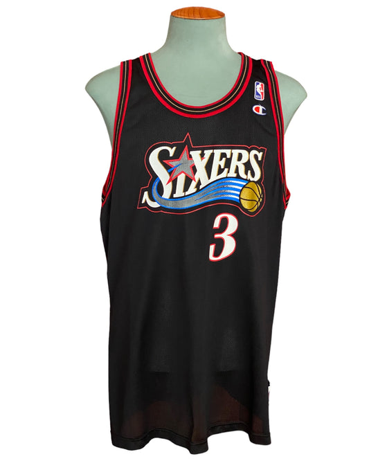 Size 52. 90s Sixters #3 Iverson NBA jersey made by Champion