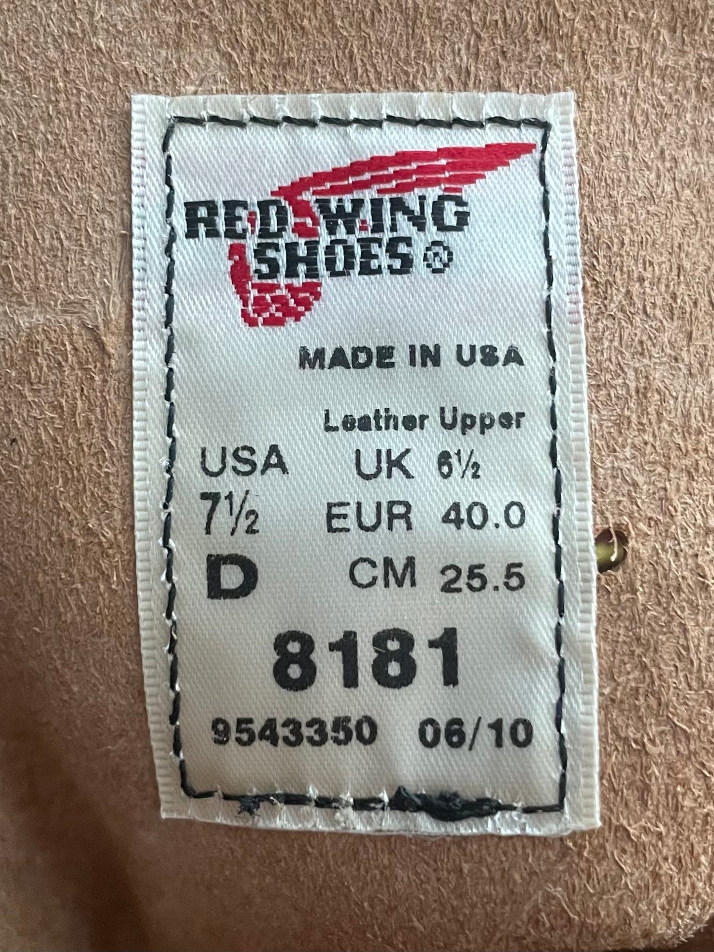Sz 7.5D (40 EU ) R W 8181 round toe Hawthorne Muleskinners ( Second )