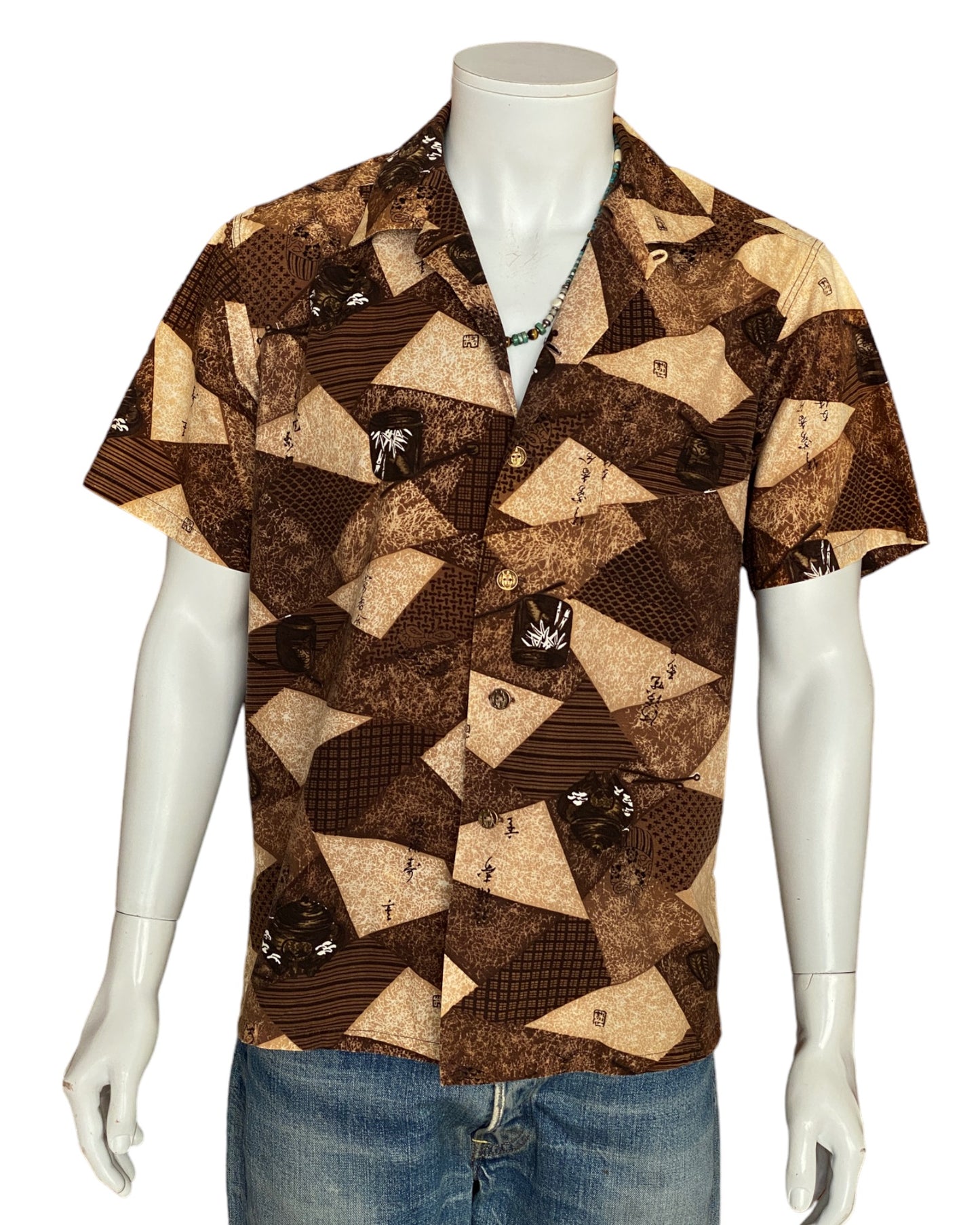 Vintage 60s Hawaiian thin cotton shirt, size Medium - Authentic tropical style and lightweight comfort for your wardrobe.