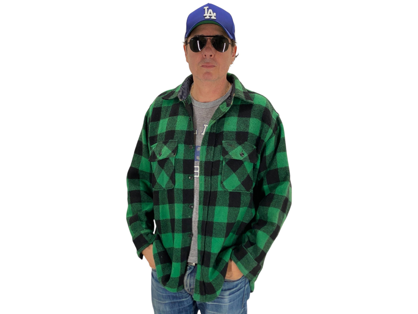 Size Large, 60s Pilgrim Heavy plaid shirt Made in USA Buffalo plaid