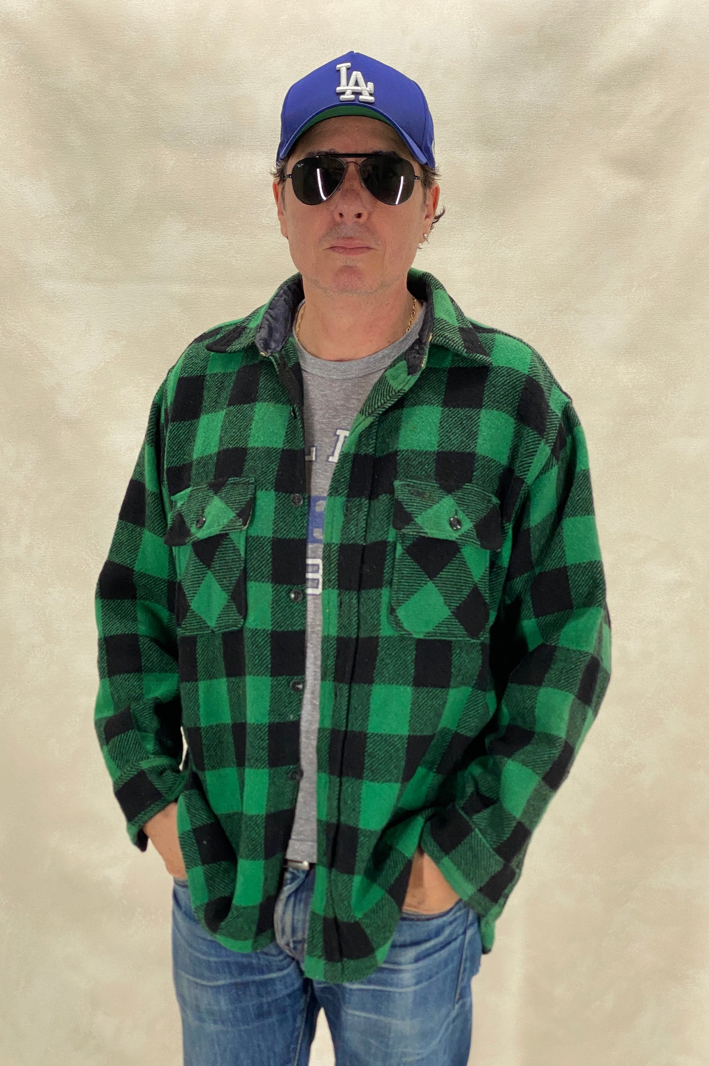 Size Large, 60s Pilgrim Heavy plaid shirt Made in USA Buffalo plaid