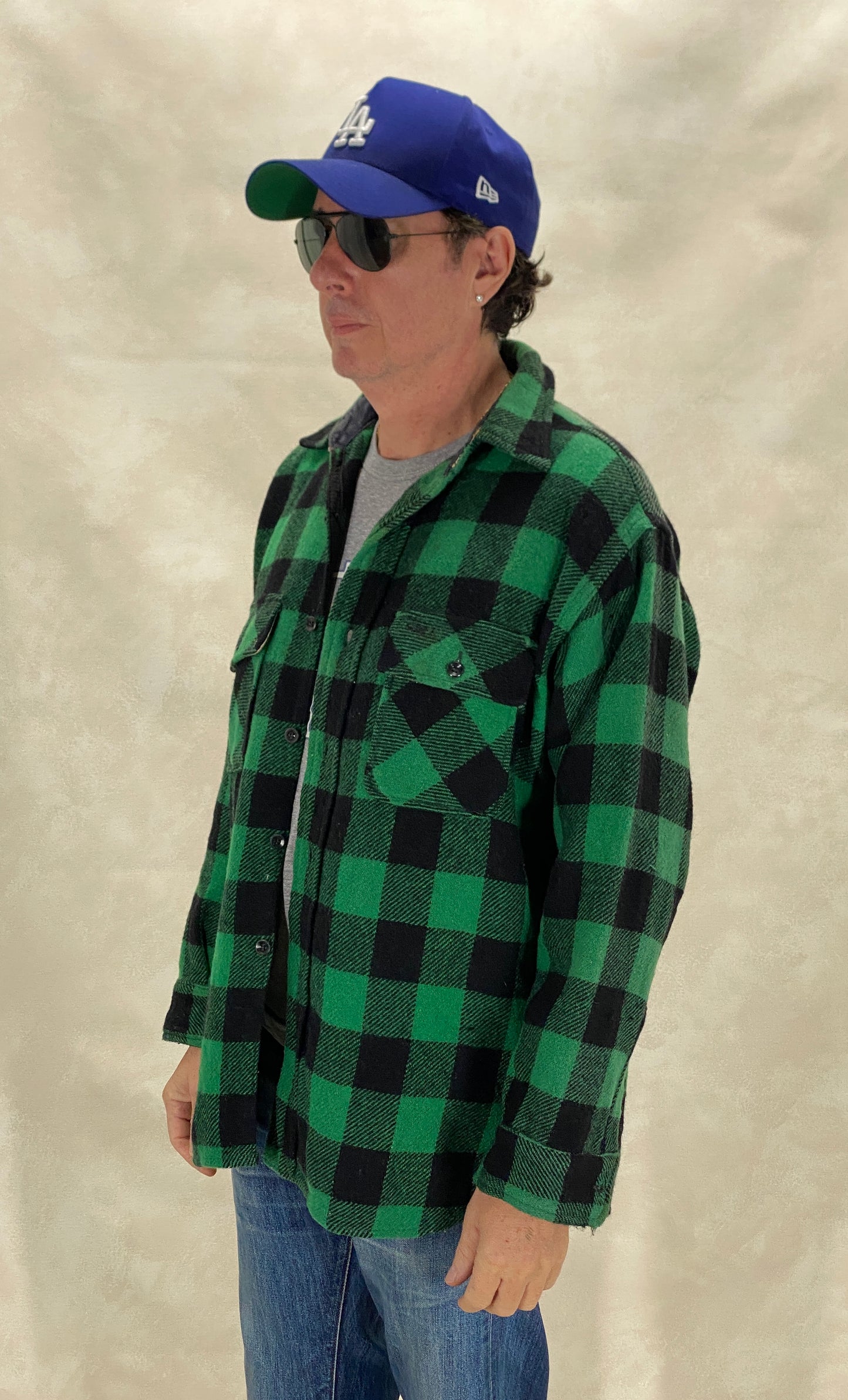 Size Large, 60s Pilgrim Heavy plaid shirt Made in USA Buffalo plaid