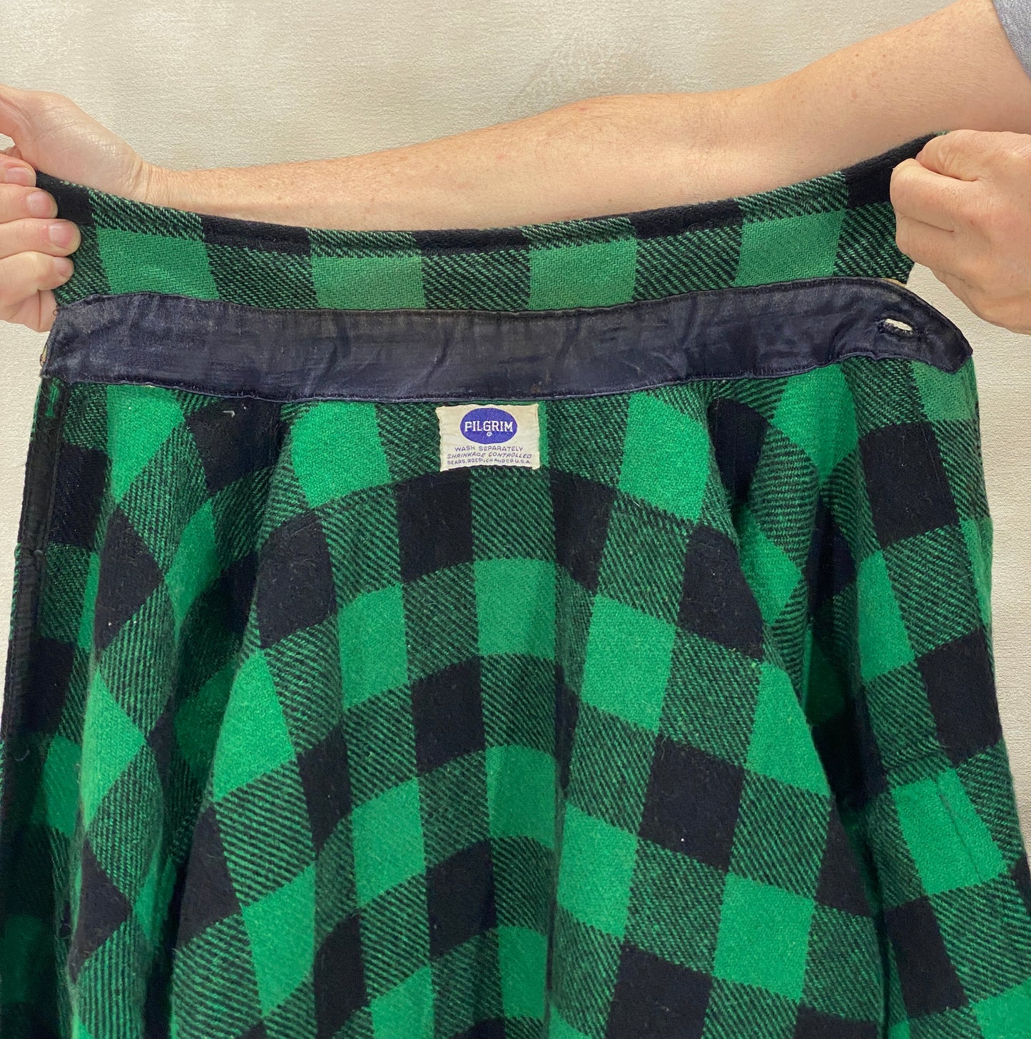 Size Large, 60s Pilgrim Heavy plaid shirt Made in USA Buffalo plaid
