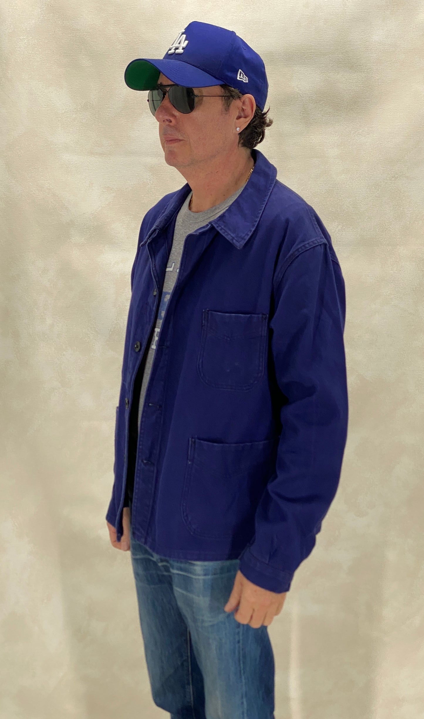 Size 52EU / 42US. Vintage French cotton jacket. Made in France By Adolph Lafont
