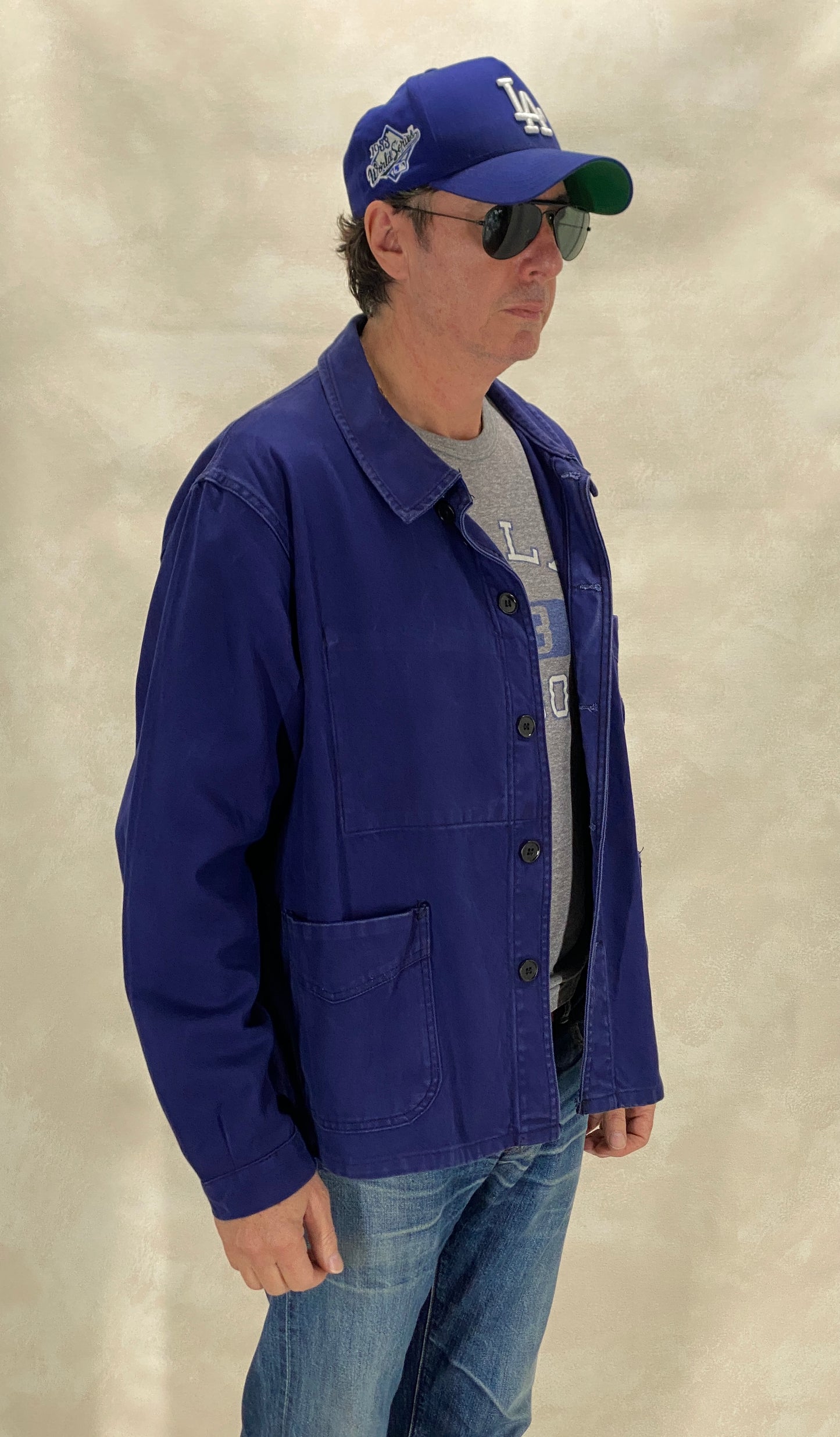Size 52EU / 42US. Vintage French cotton jacket. Made in France By Adolph Lafont