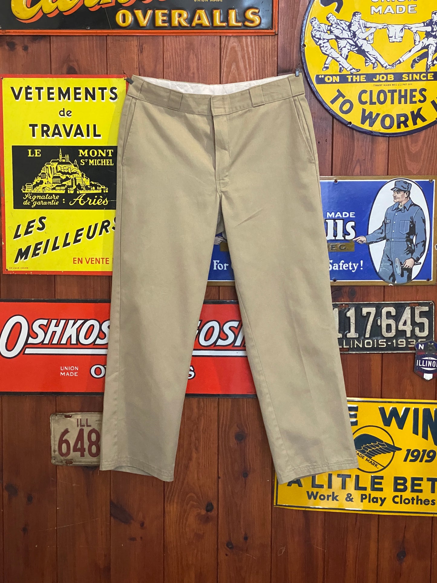 Vintage Beige Dickies Pants Model 874 Size 34x29