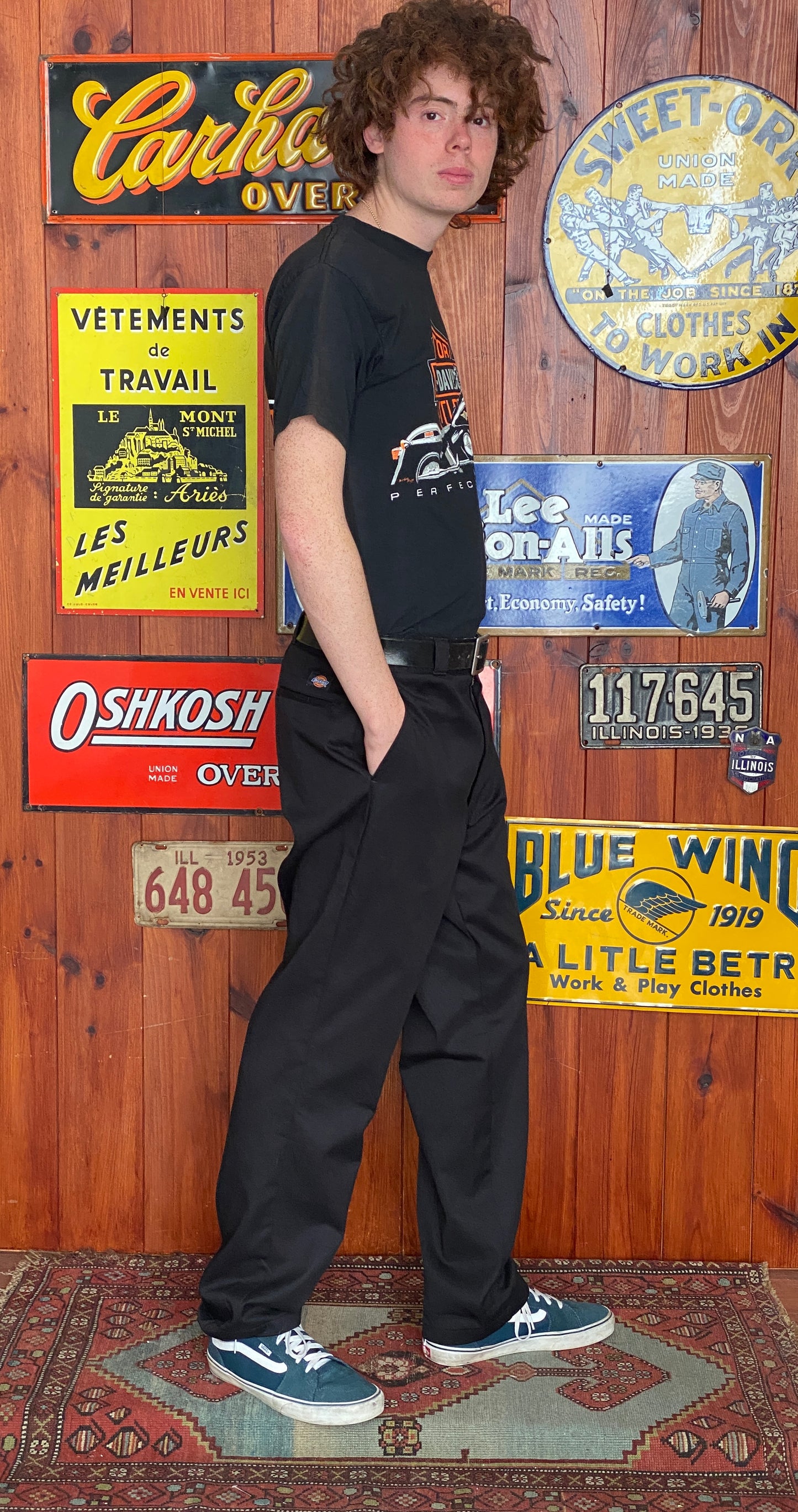 Black Vintage Dickies pants model 874 size 38X32