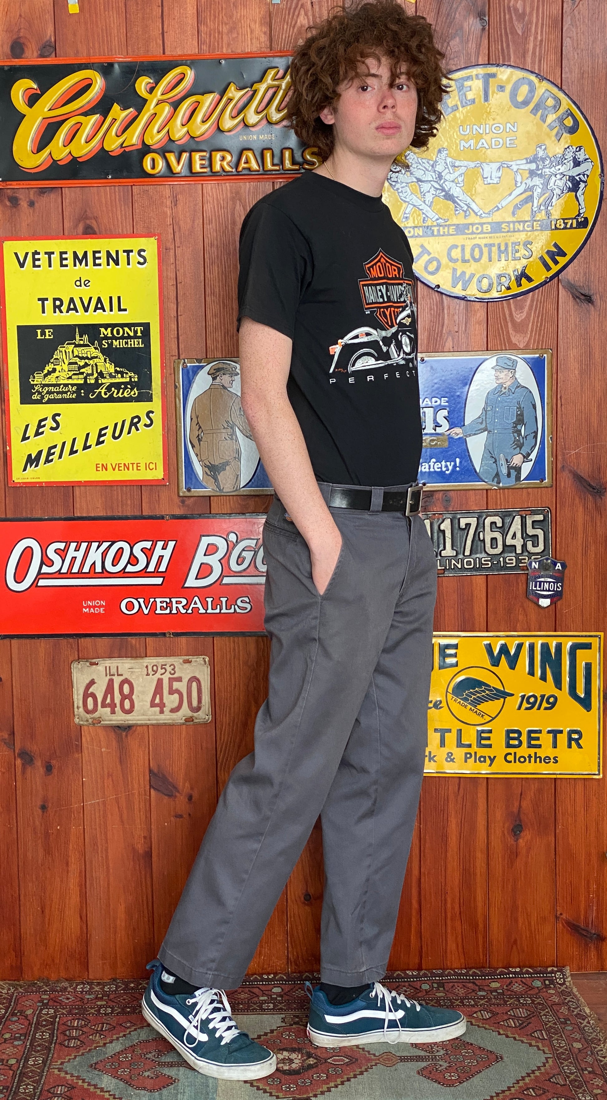 Grey Vintage Dickies Pants Model 874 Size 33X29: Classic Workwear Apparel