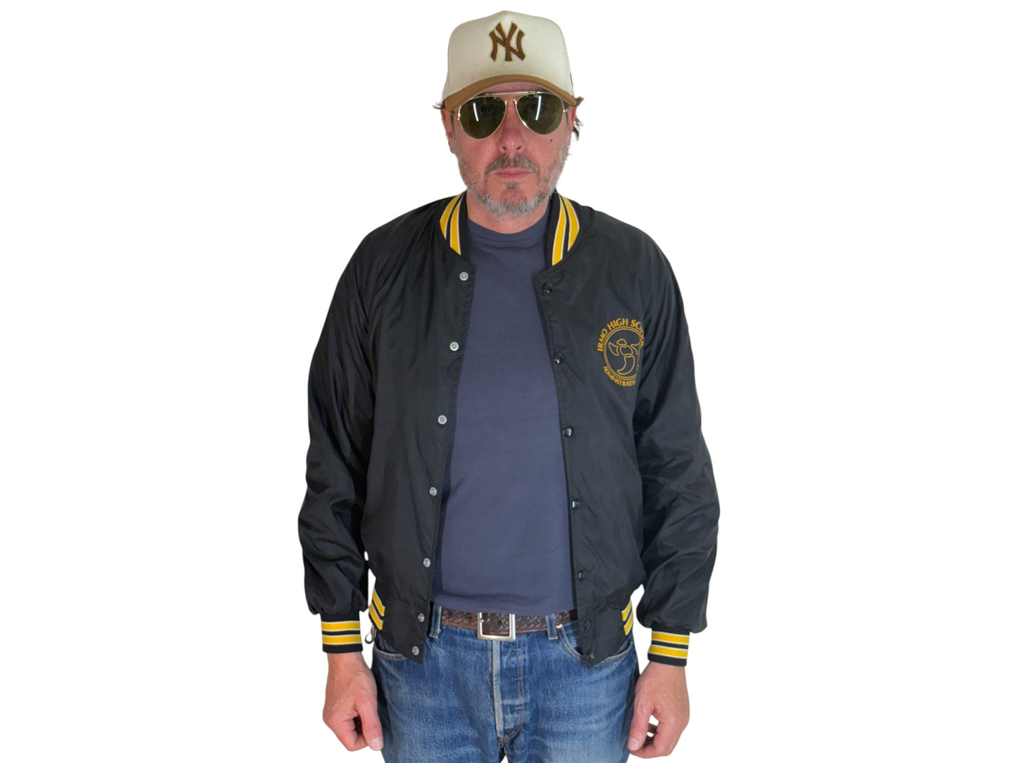 Size Small. Vintage black Satin Jacket Made In USA