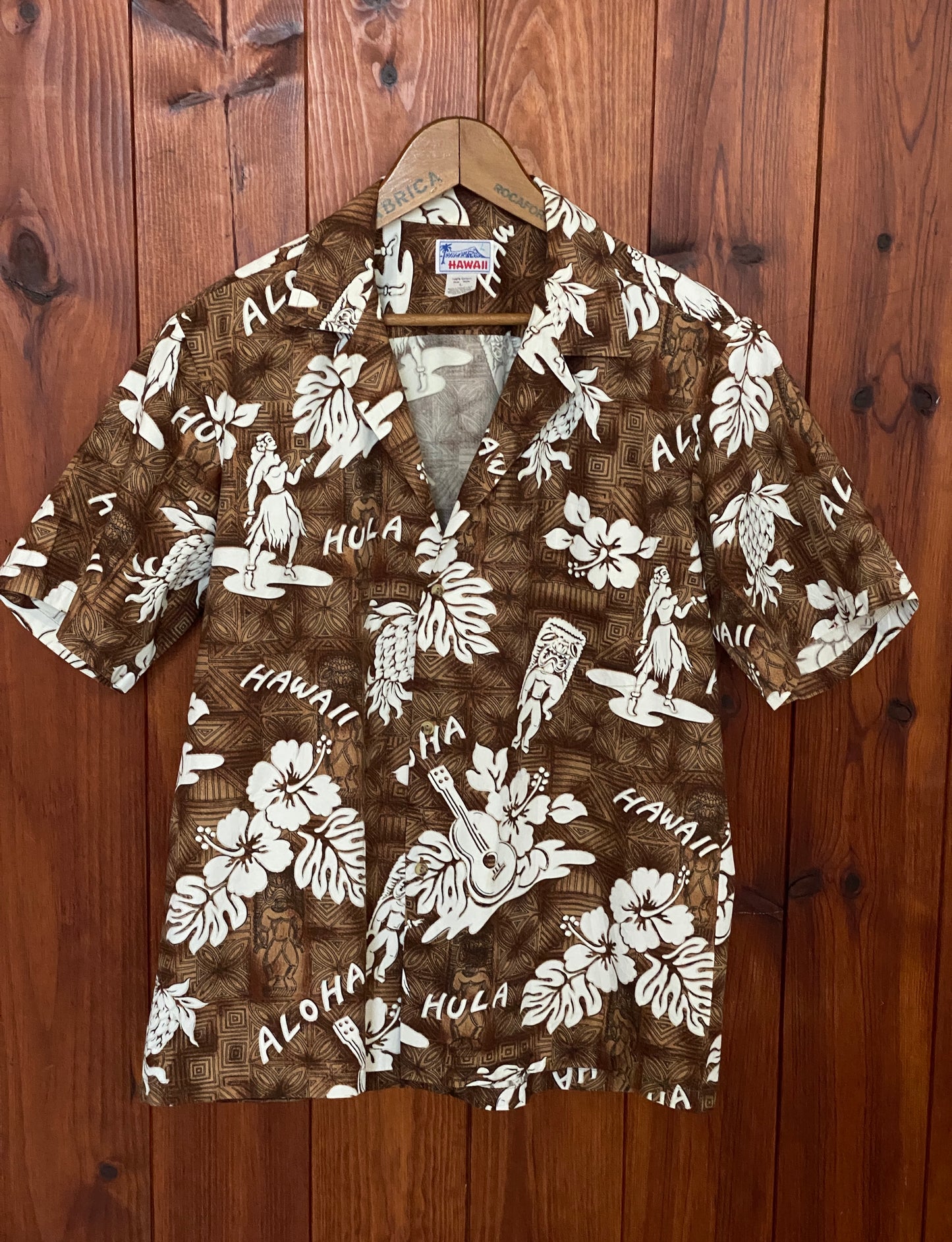 Large. Vintage 80s Hawaiian cotton shirt Made in Hawaii