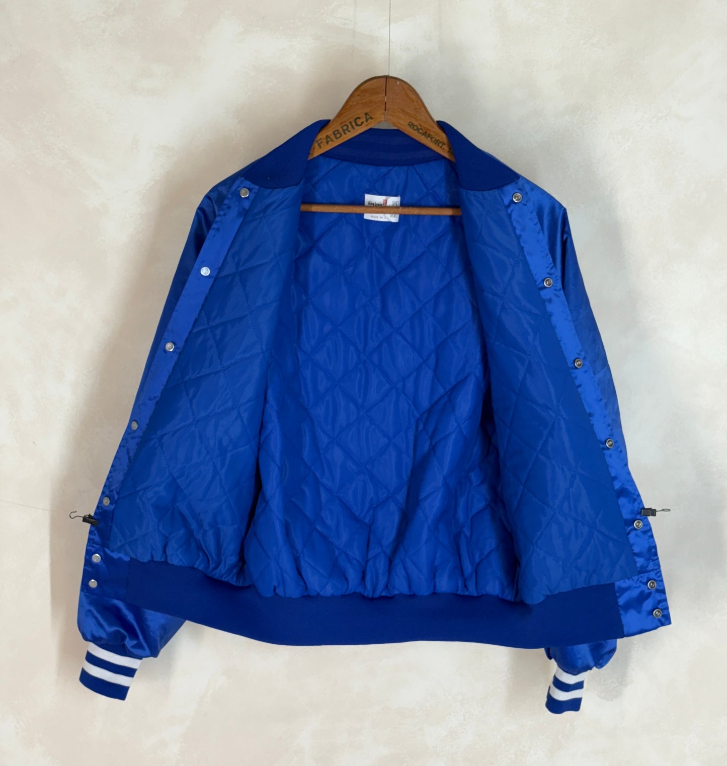 Size Med. Vintage 80s Bluejays booster club Satin Jacket made by King Louie In the USA