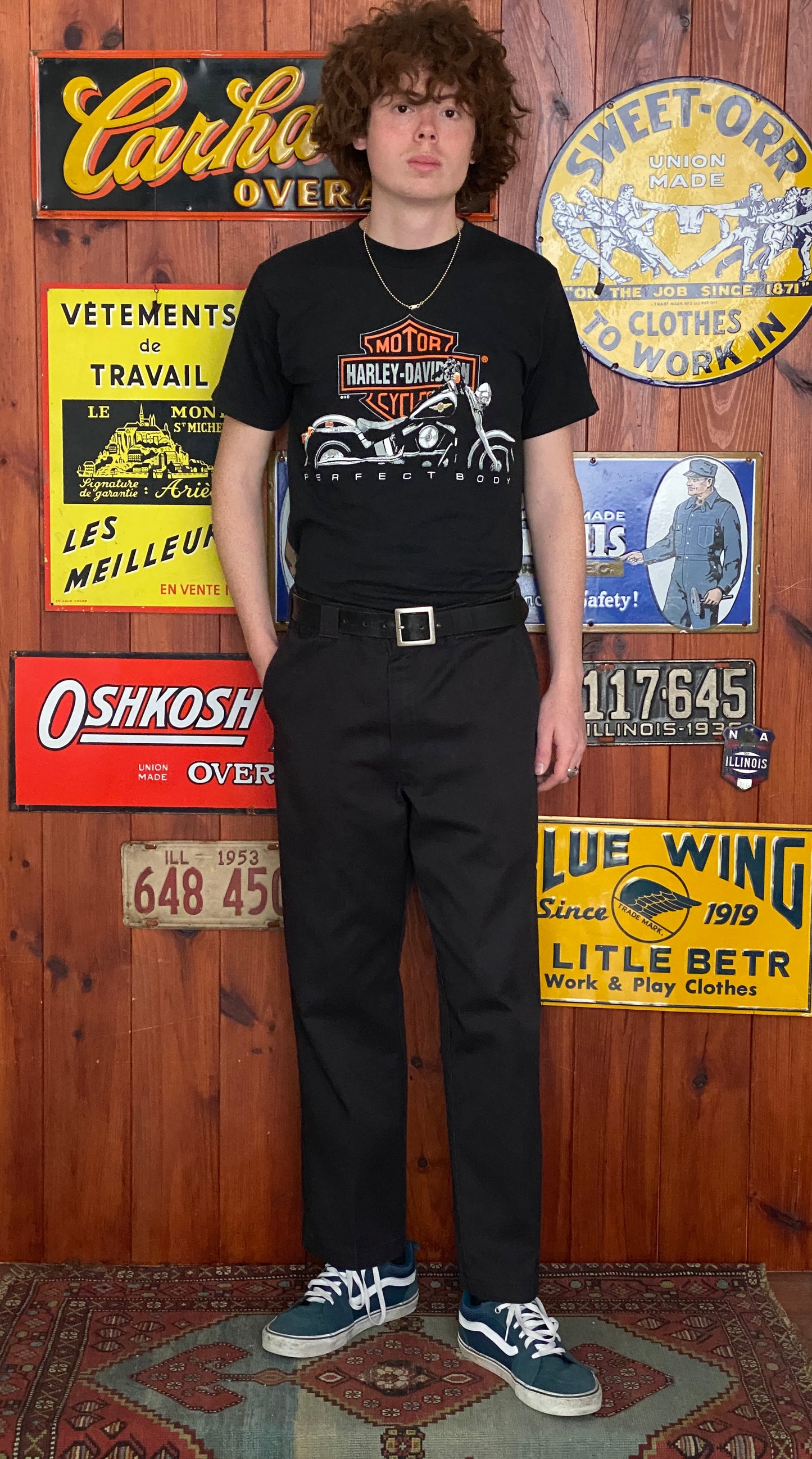 Black Vintage Dickies pants model 874 size 38X29
