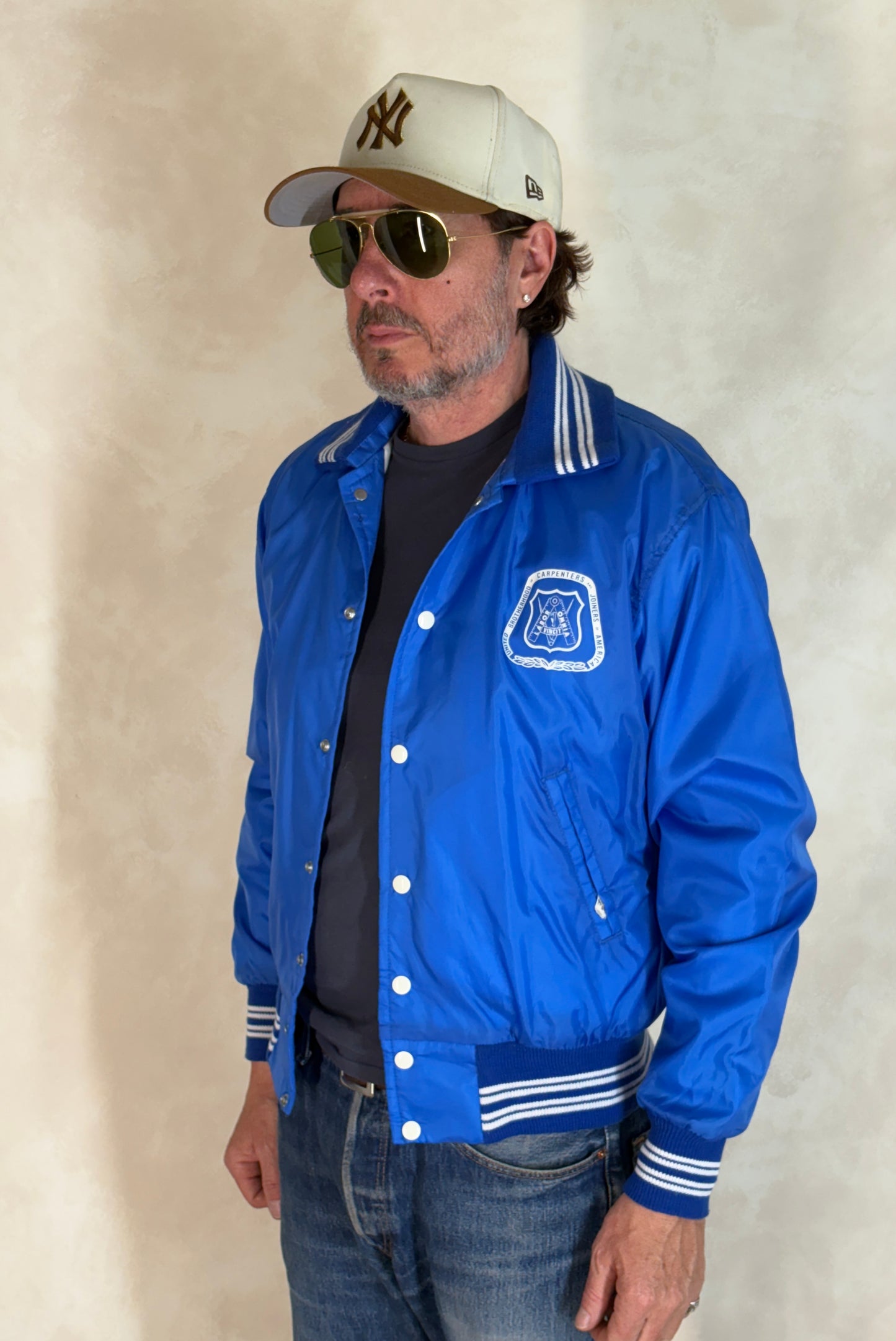 Size Small. Vintage Brotherhood of carpenters 70s Nylon Jacket Made In USA West Wind