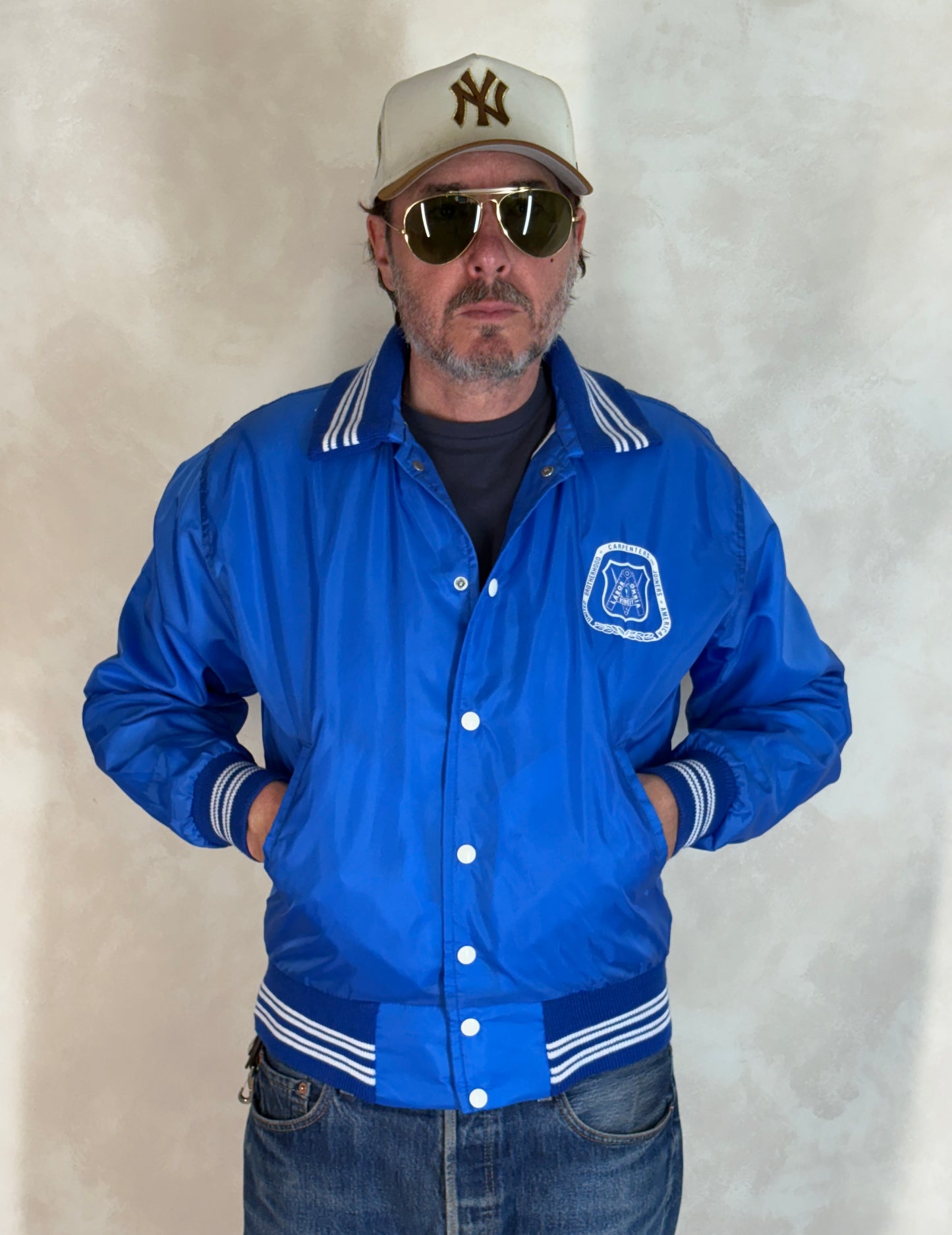 Size Small. Vintage Brotherhood of carpenters 70s Nylon Jacket Made In USA West Wind