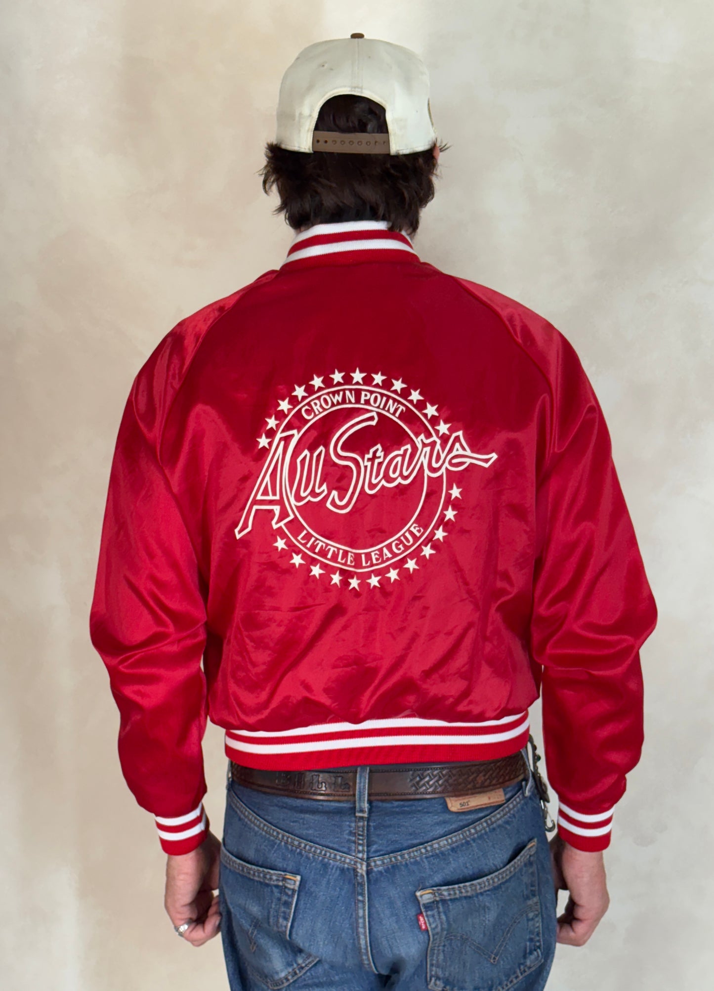 Size Small. Vintage 80s Satin Jacket Made In USA by Aristo Jack
