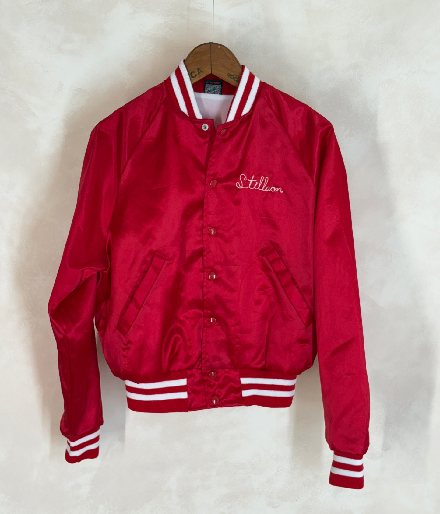 Size Small. Vintage 80s Satin Jacket Made In USA by Aristo Jack