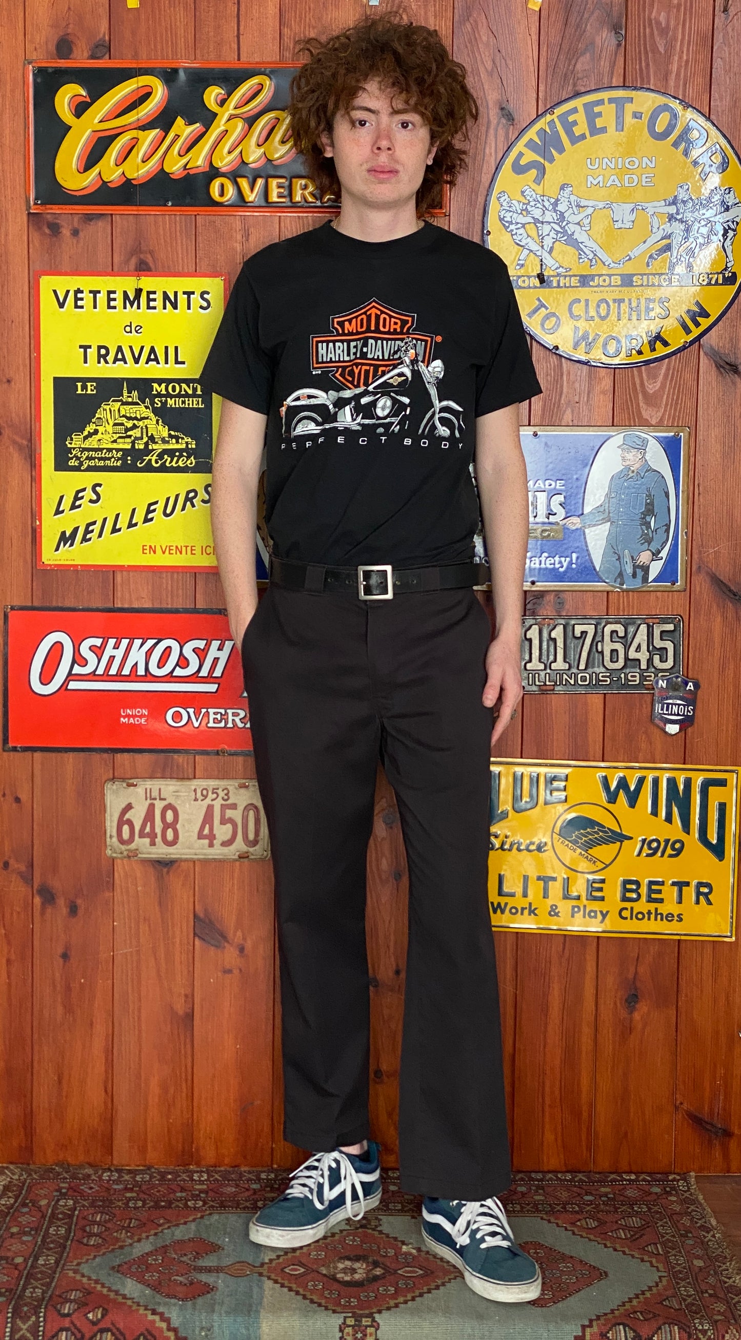 Black Vintage Dickies pants model 874 size 34X30