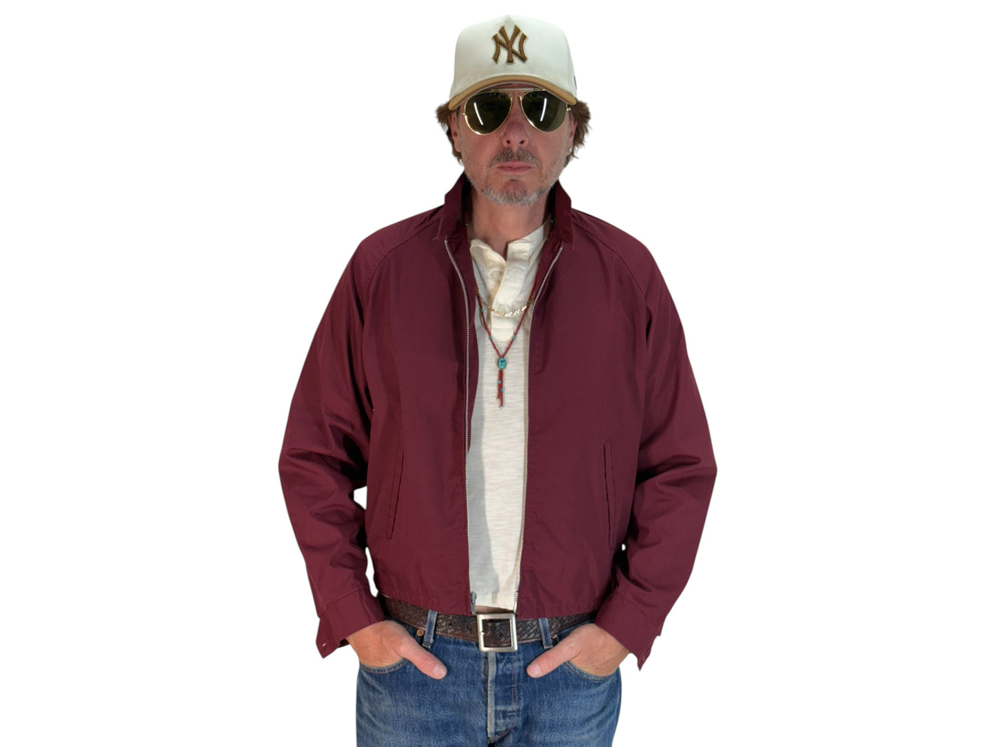 Size Med , Vintage 60s Lightweight Cotton-Blend Zip Jacket