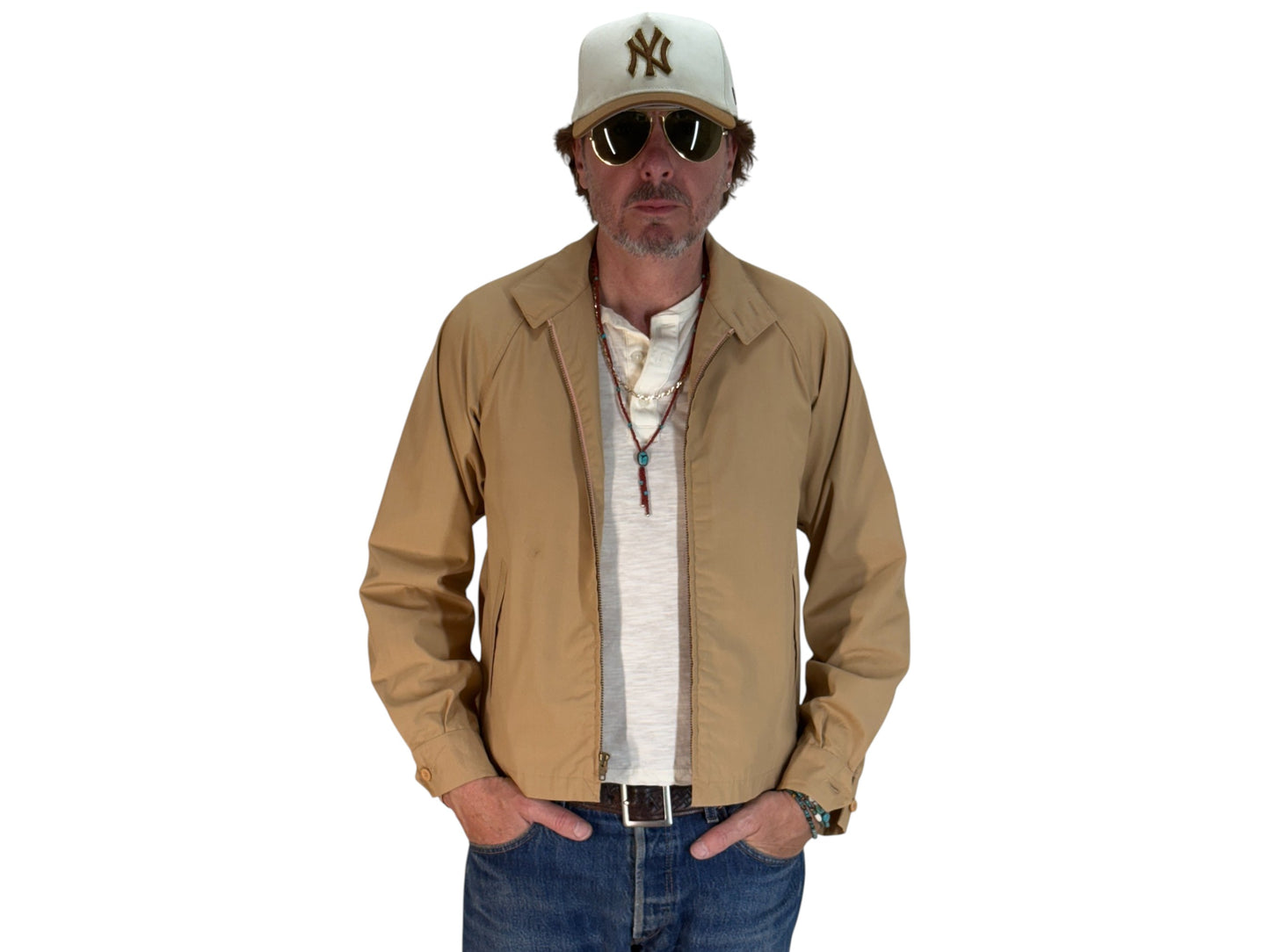 38 Reg , Vintage London Fog Lightweight Cotton-Blend Zip Jacket Made in USA. talon zipper