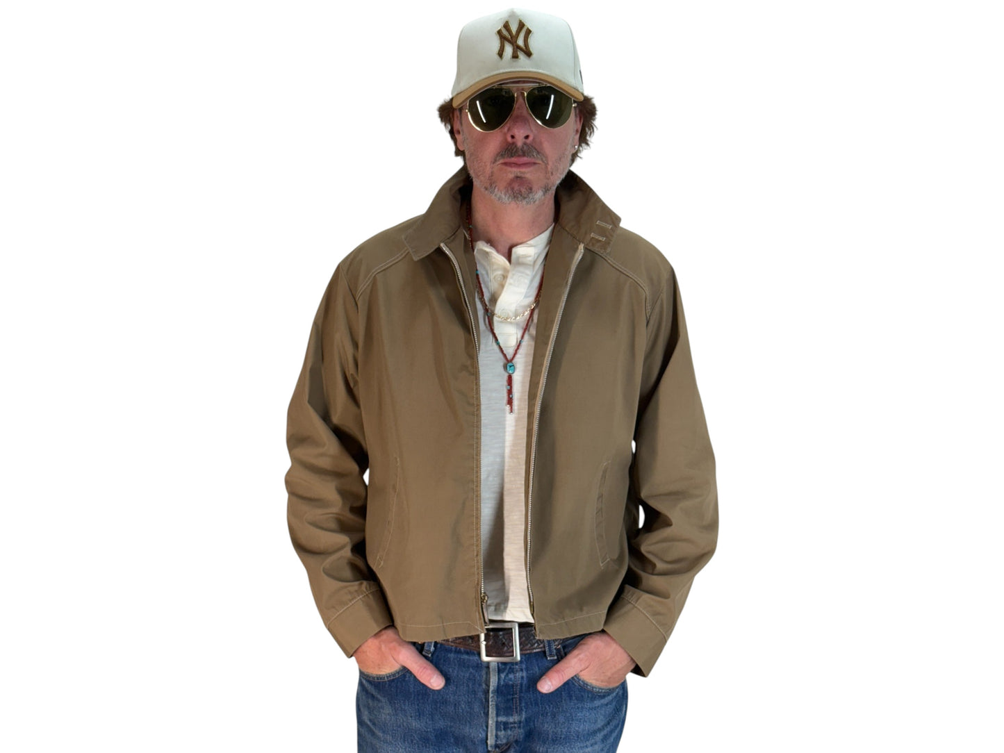 Marked size XL, 70s Vintage Lightweight Cotton-Blend Zip Jacket